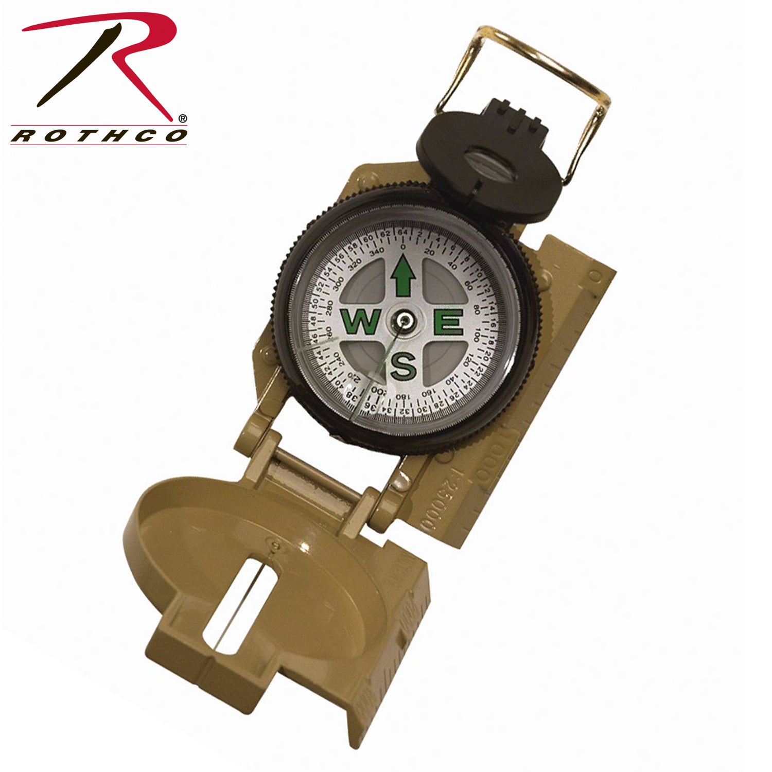 Rothco Military Marching Compass Tan - Durable Navigation Tool for Outdoor and Military Use