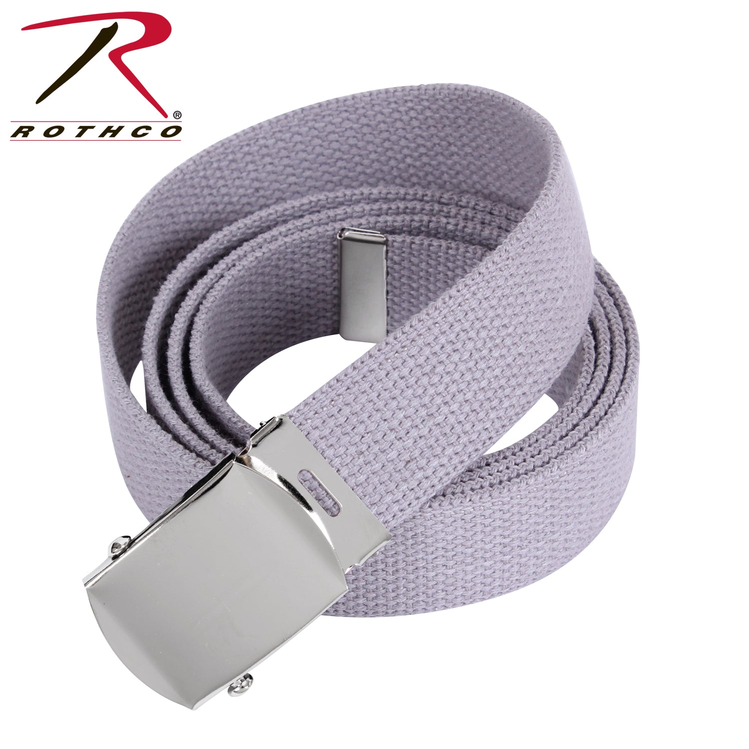 Rothco Web Belt 54 Inches Long in Grey with Chrome Buckle
