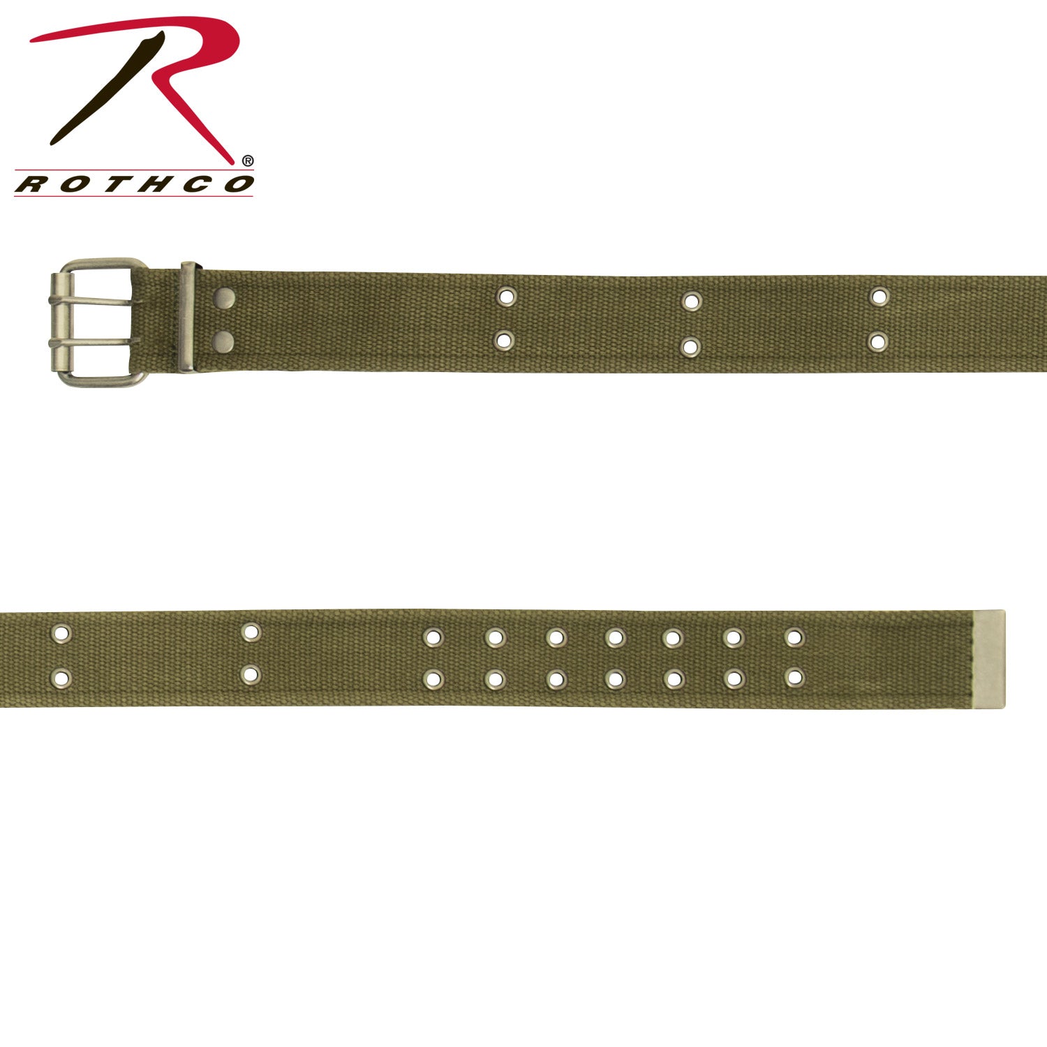 Rothco Vintage Double Prong Buckle Belt in Olive Drab Size Small