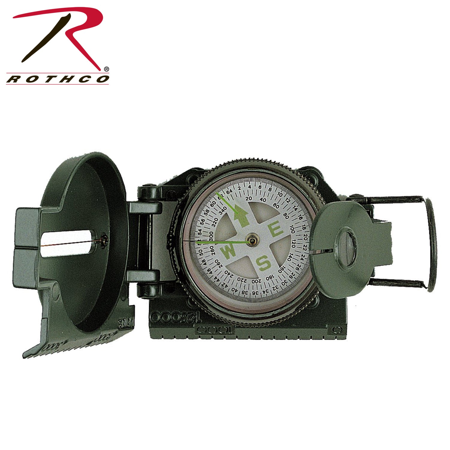 Rothco Military Marching Compass Olive Drab - Reliable Navigation Tool for Outdoors and Military Use