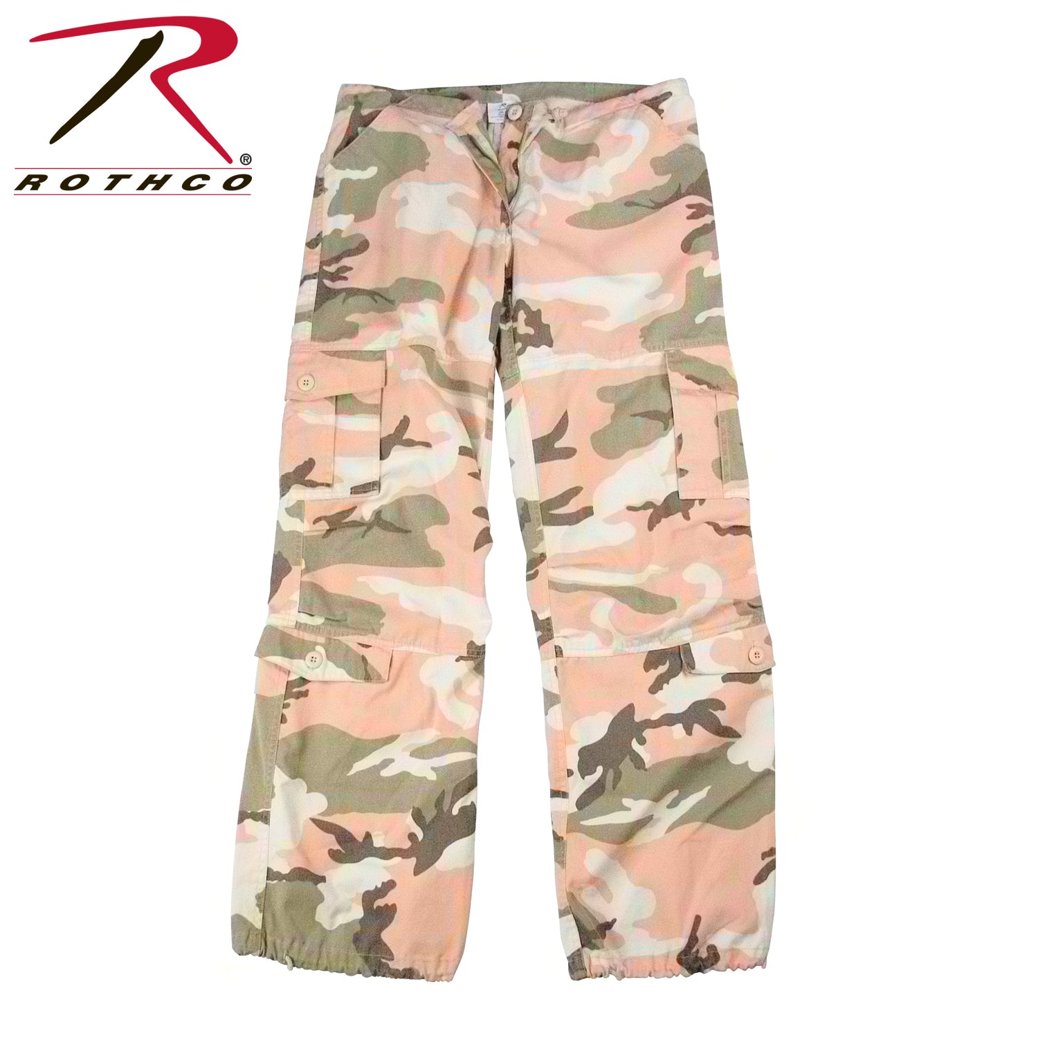 Rothco Women's Vintage Paratrooper Fatigue Pants in Subdued Pink Camo, Size XXS
