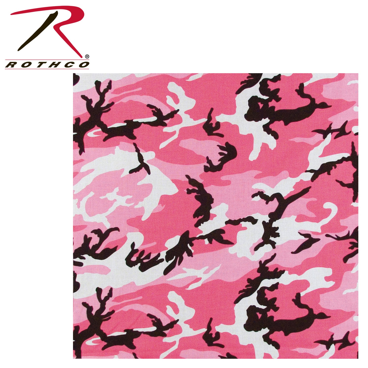 Rothco Pink Camo Colored Camo Bandana - Versatile 22x22-Inch Tactical Headwear