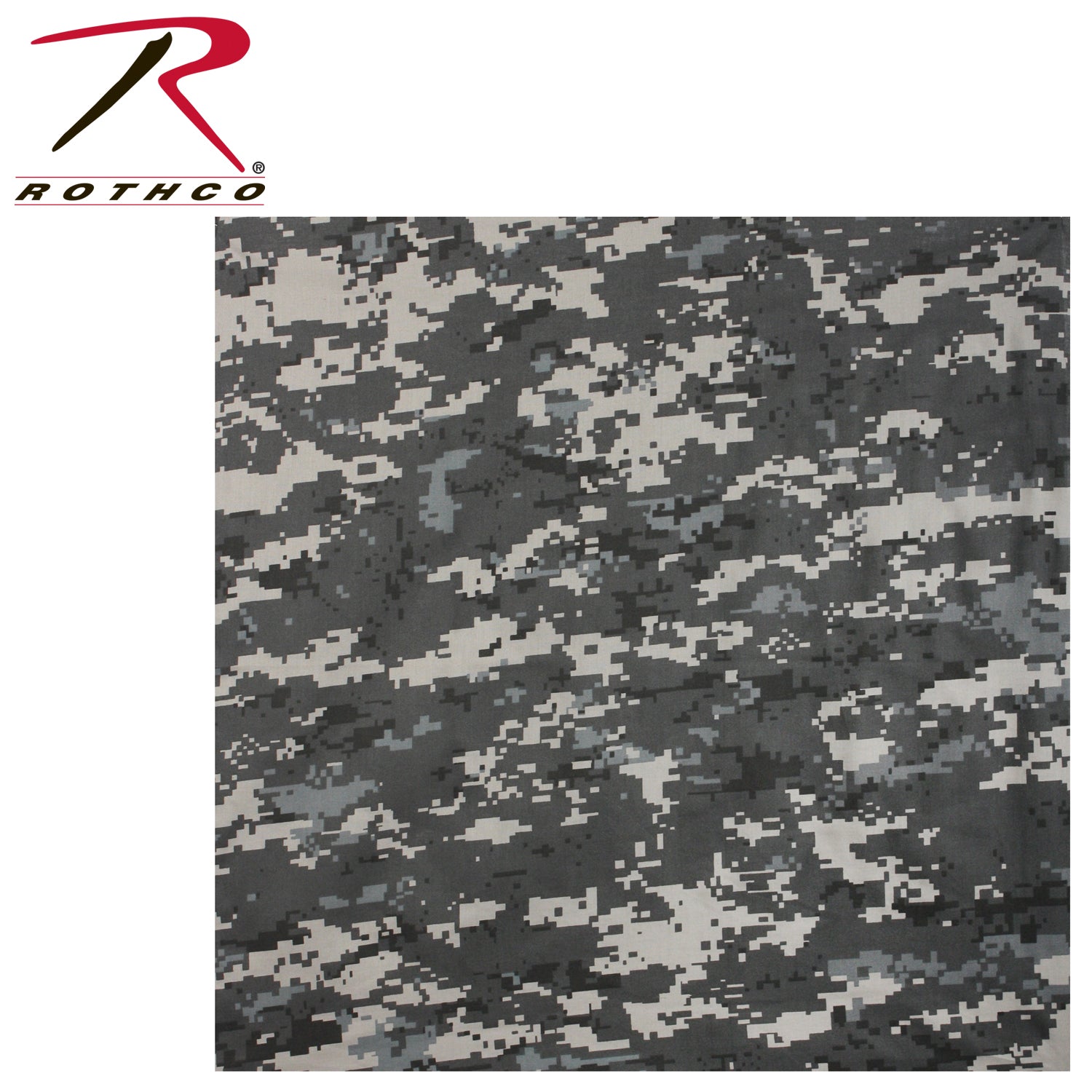 Rothco Digital Camo Bandana - Subdued Urban Digital Camo, 22 x 22 Inches