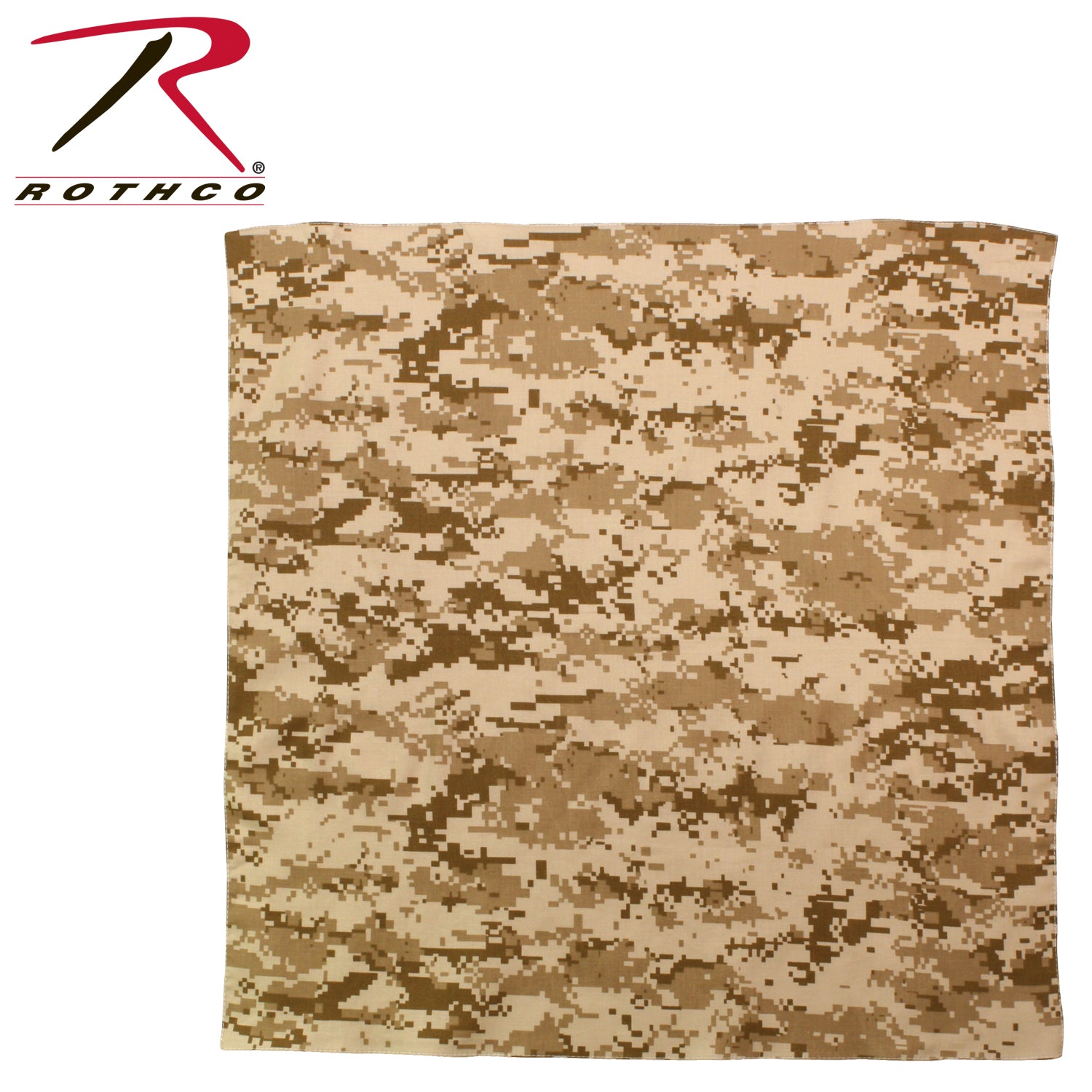 Rothco Digital Camo Bandana in Desert Digital Camo - Versatile 22x22-inch Cotton Headwear