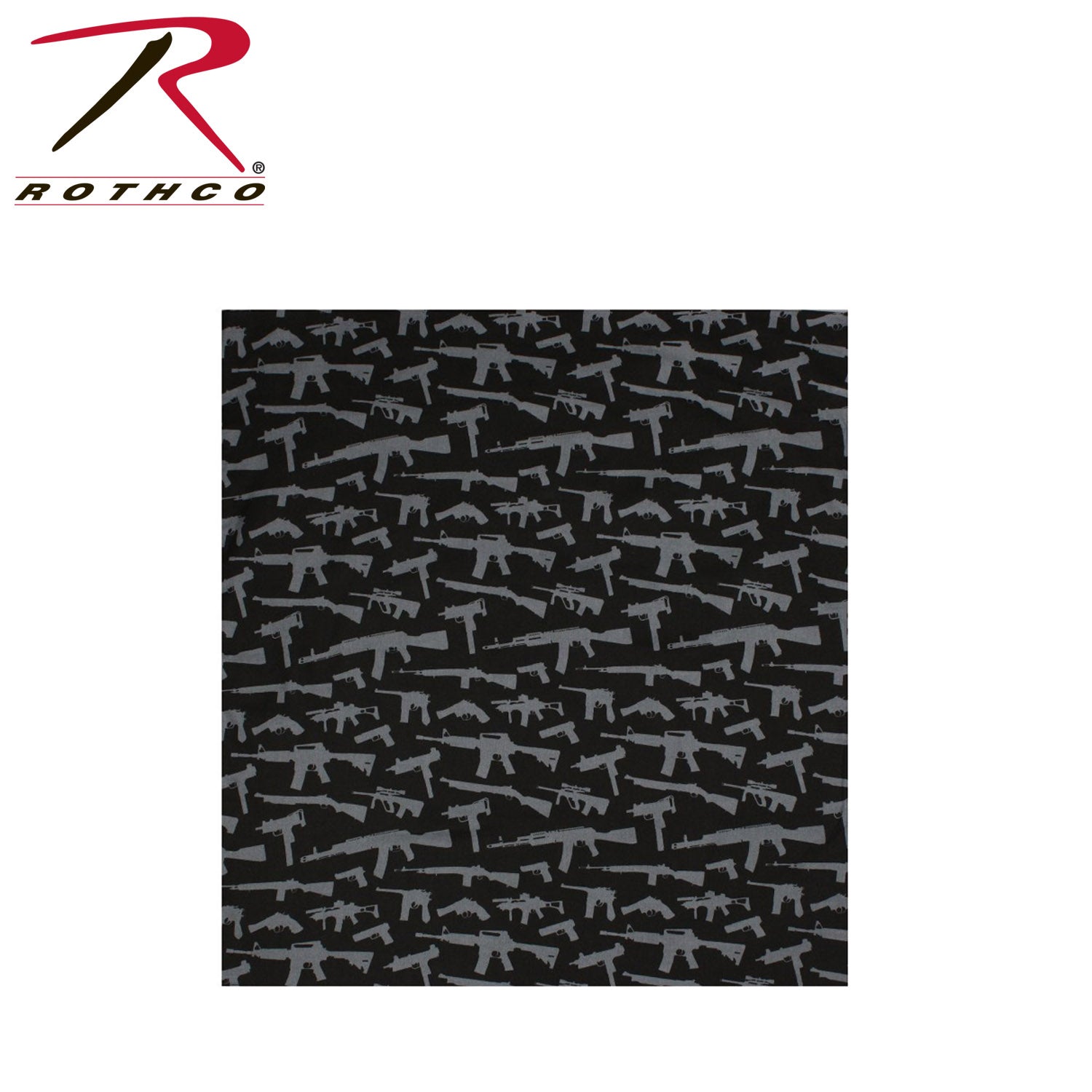 Rothco Black Gun Pattern Bandana - Tactical & Outdoor Wear