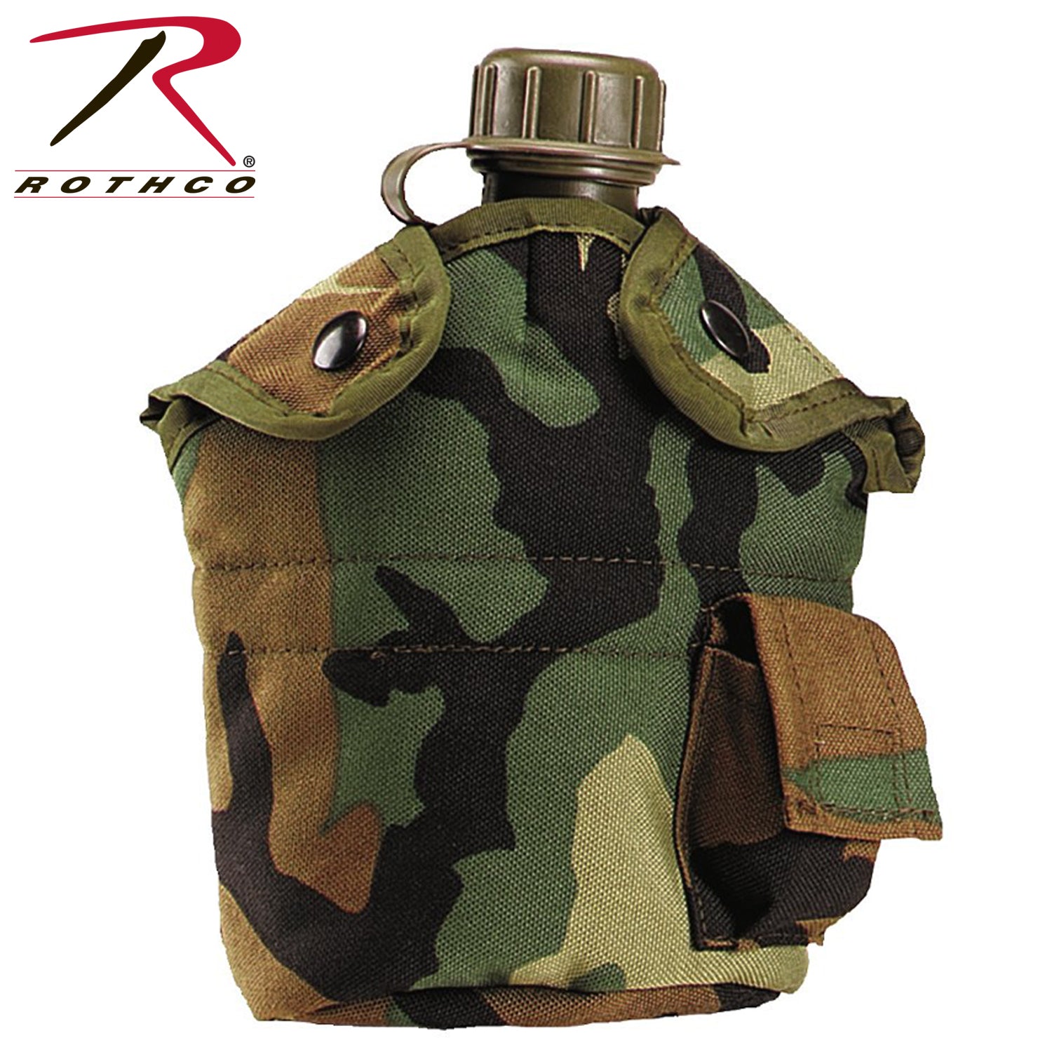 Rothco G.I. Type Enhanced Nylon 1 Qt. Canteen Cover in Woodland Camo