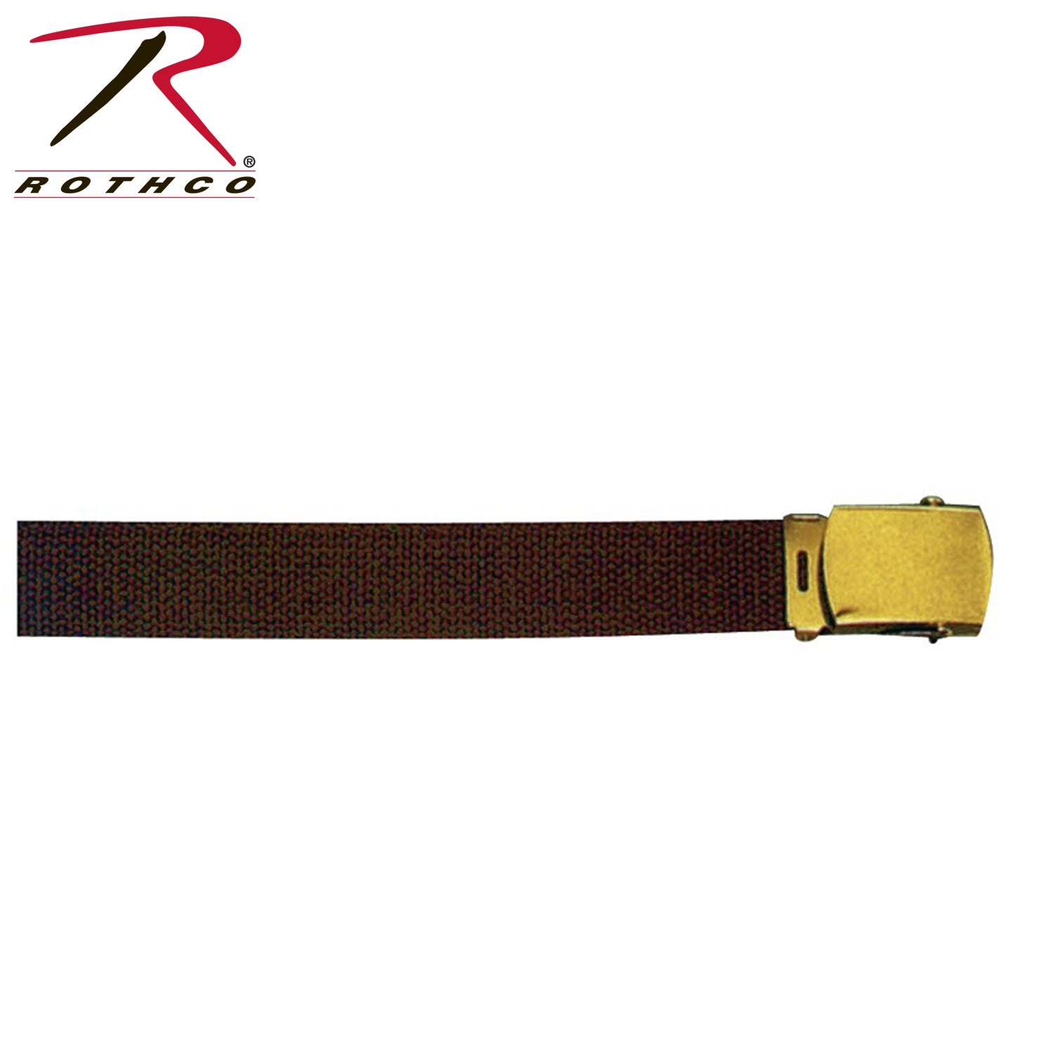 Rothco Web Belt - 44 Inch Adjustable Brown Belt with Gold Buckle