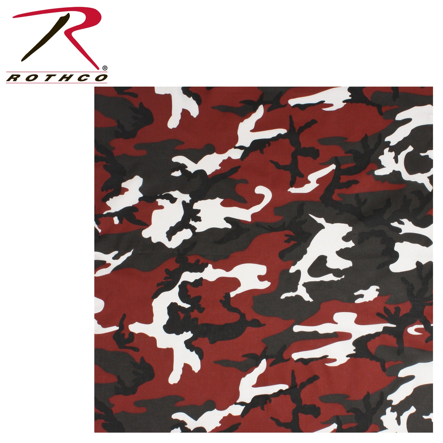 Rothco Colored Camo Bandana in Red Camo - Versatile 22x22 Inch Tactical Accessory