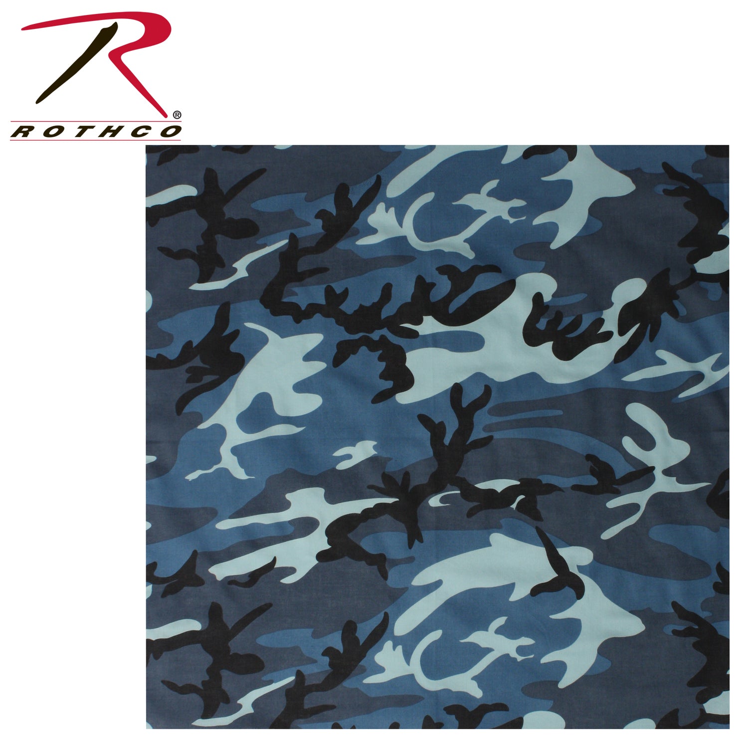 Rothco Colored Camo Bandana Sky Blue Camo - Versatile 22 x 22 Inch Cotton Bandana