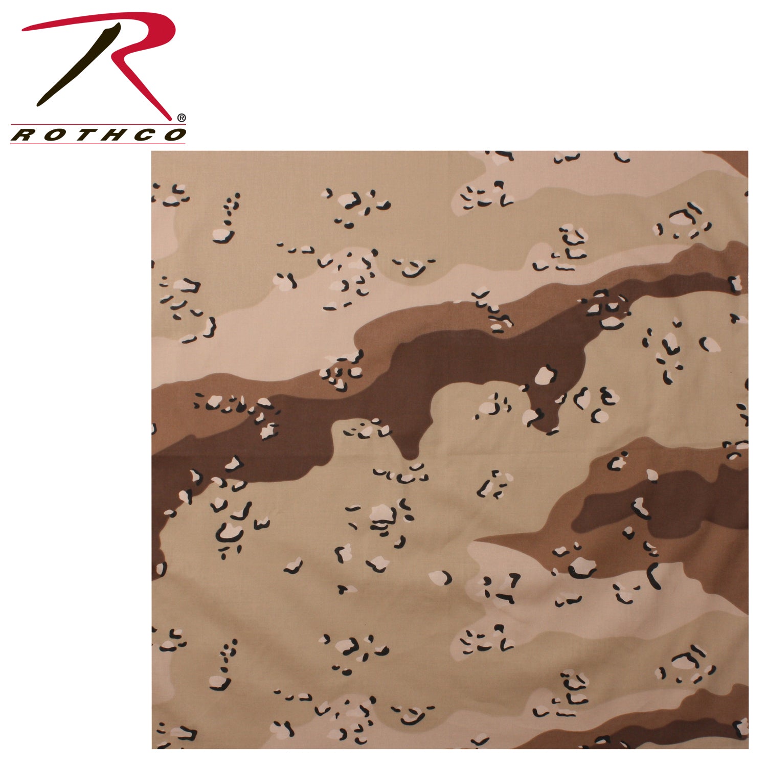 Rothco Classic Camo Bandana 6-Color Desert Camo - Versatile 22x22 Inch Cotton Accessory