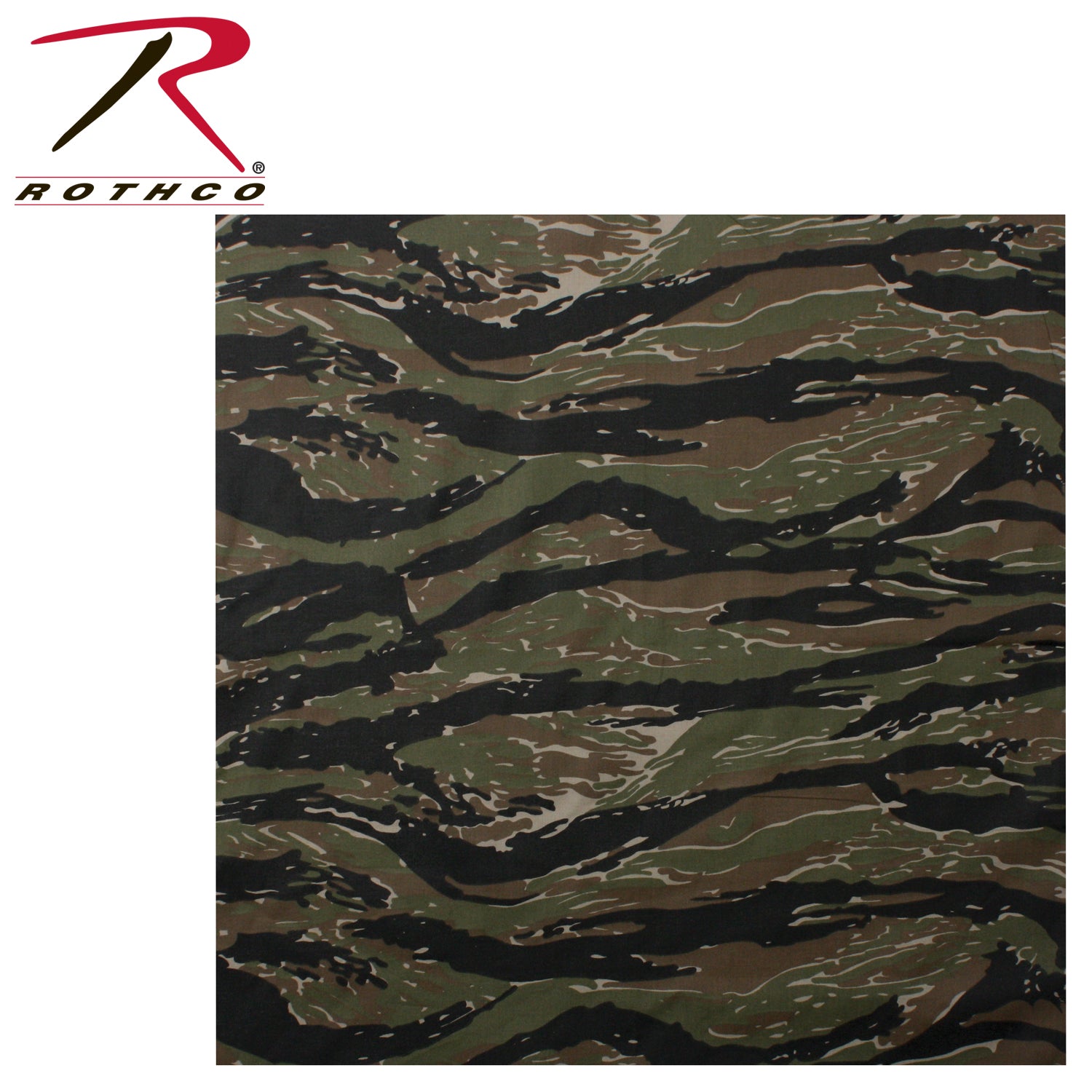 Rothco Classic Camo Bandana Tiger Stripe Camo - 22 x 22 Inches Multi-Purpose Headwear