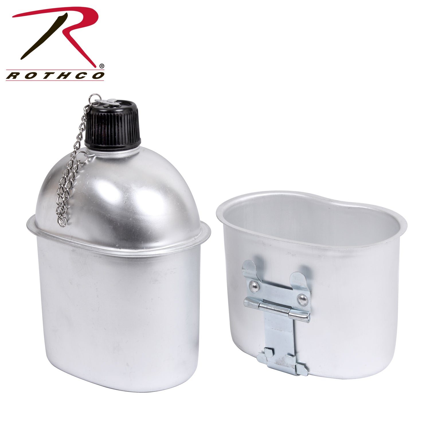 Rothco G.I. Style Aluminum Canteen - 1 Quart Durable Hydration Bottle