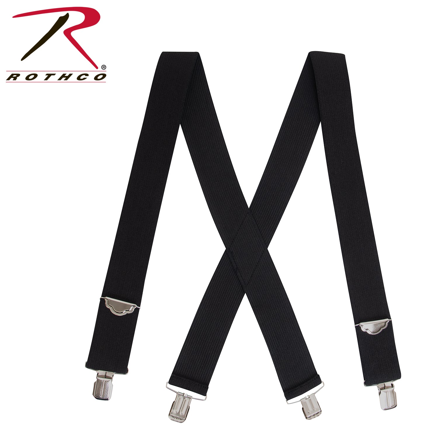 Rothco Adjustable Elastic X-Back Pant Suspenders Black – Durable and Comfortable Support