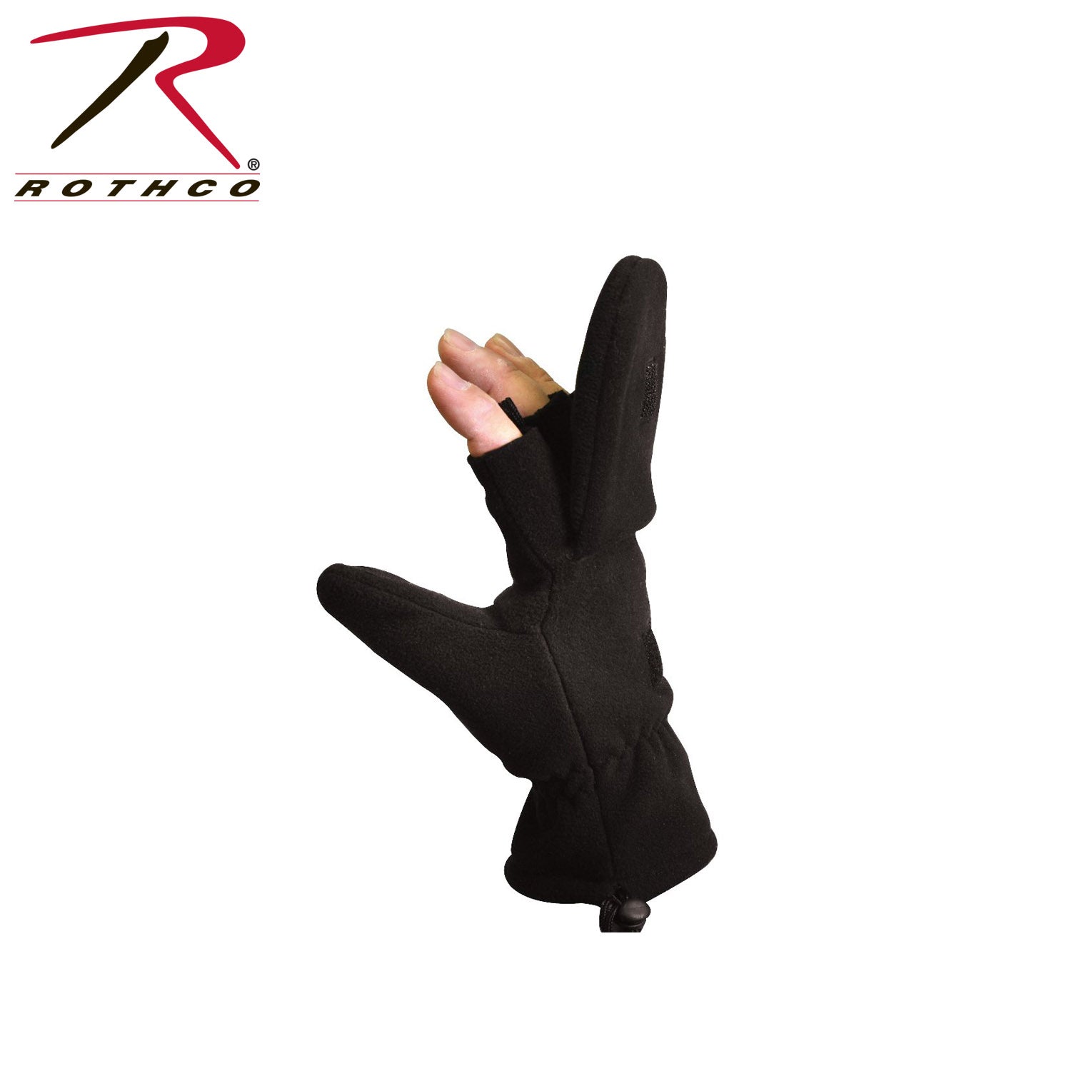 Rothco Fingerless Gloves / Mittens Size Large – Versatile Windproof Handwear with Retractable Mittens