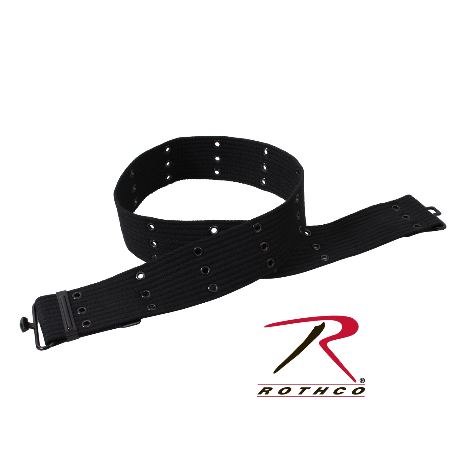 Rothco Military Style Pistol Belt Black - Durable Tactical Gun Belt with Grommet Rows and Adjustable Fit