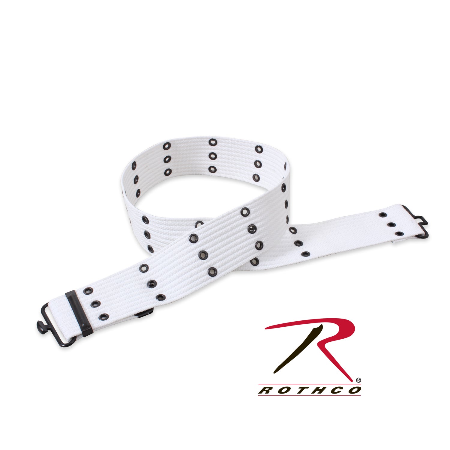 Rothco Military Style Pistol Belt White - Durable Tactical Gun Belt with Grommet Rows and Adjustable Fit