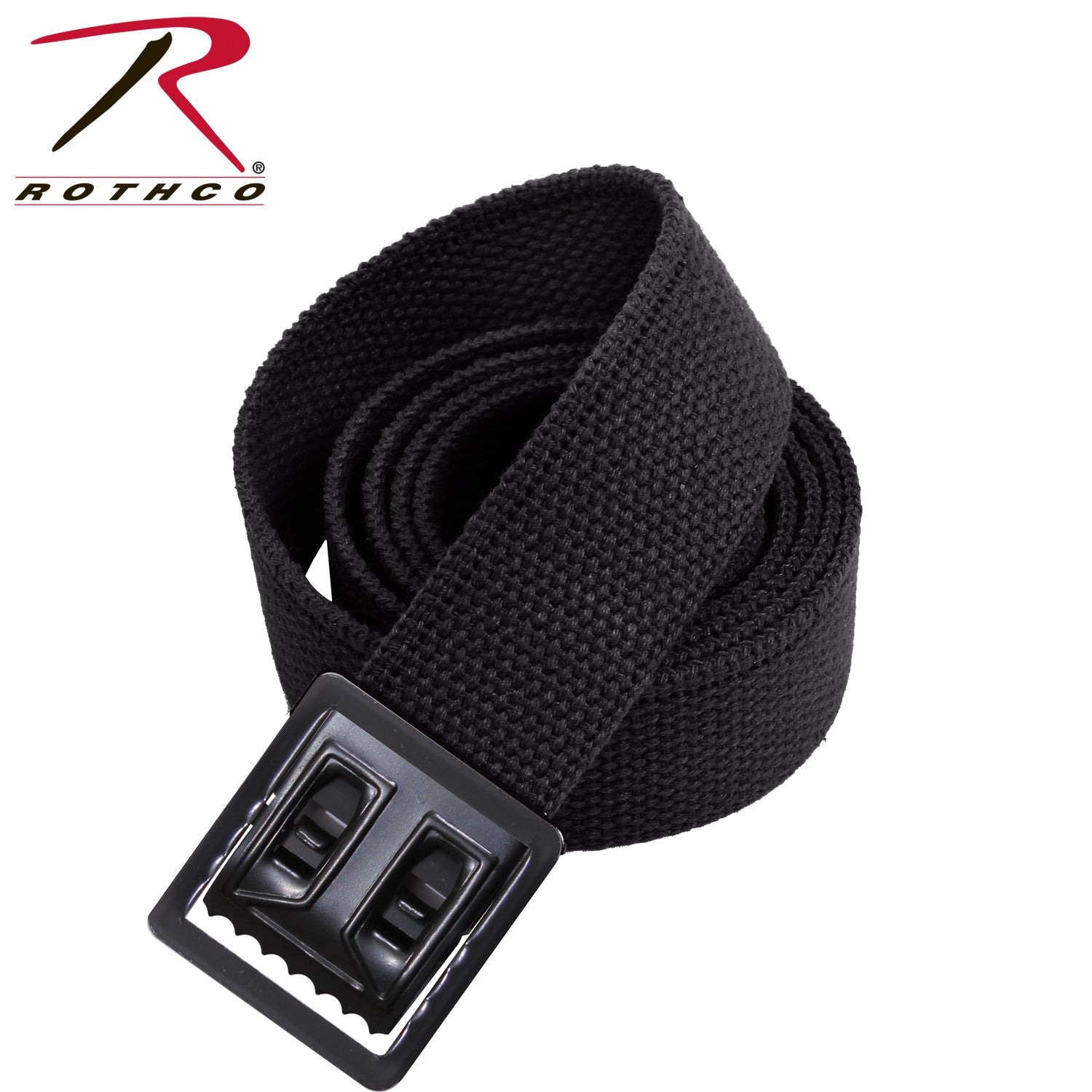 Rothco Military Web Belt with Open Face Buckle – Black, 54 Inches