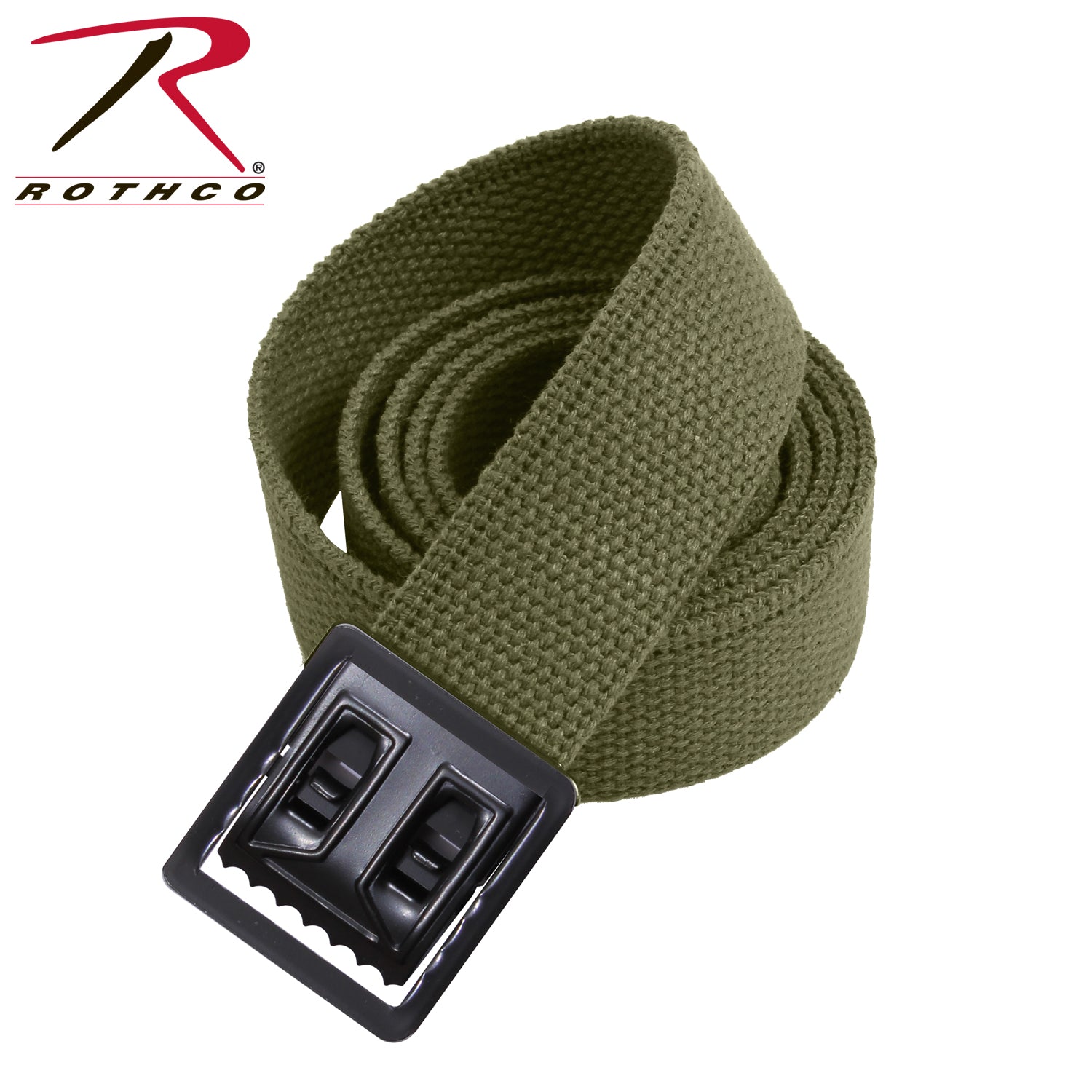 Rothco Military Web Belt with Open Face Buckle - Olive Drab, 54 Inch Length