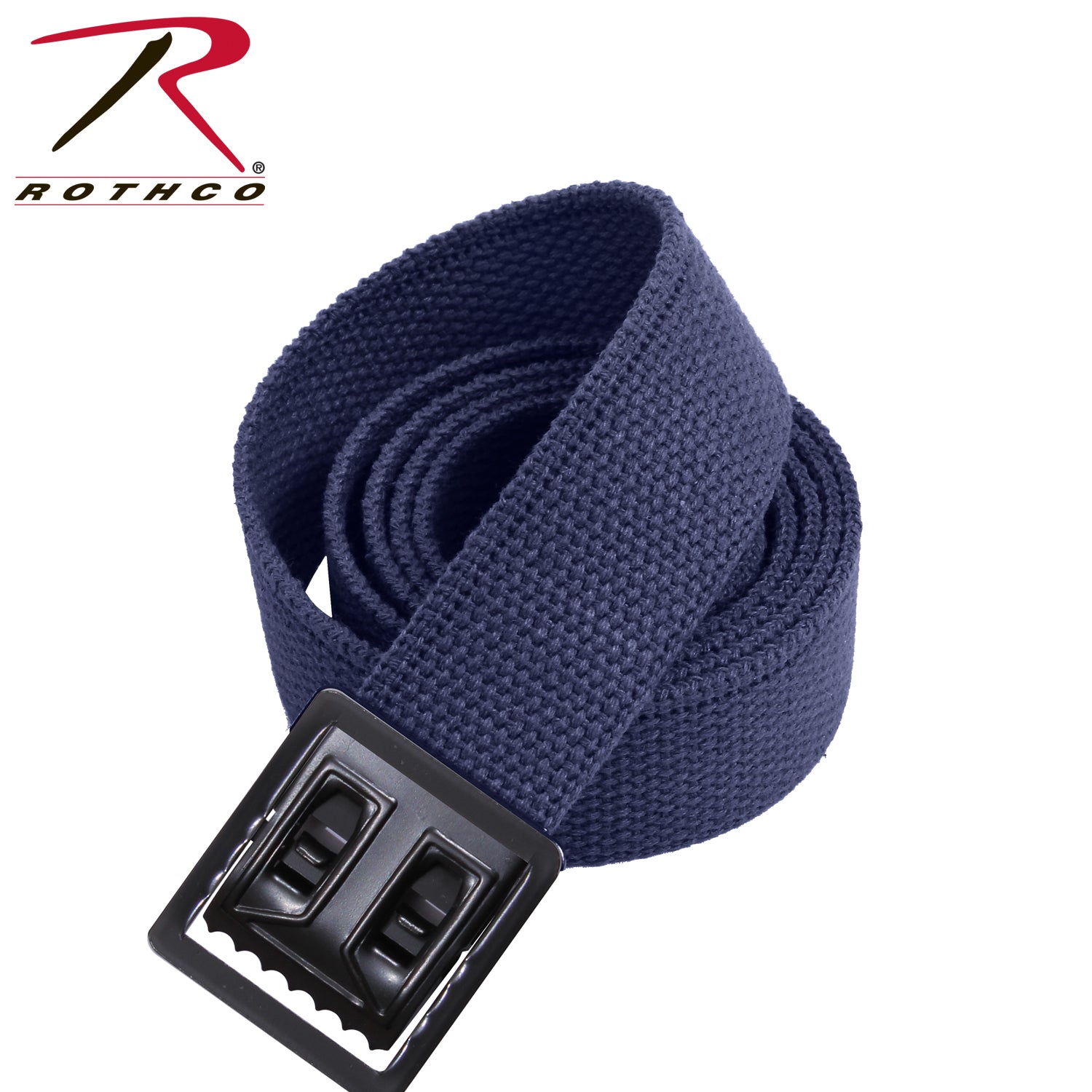 Rothco Military Web Belt with Open Face Buckle in Navy Blue – 54 Inch