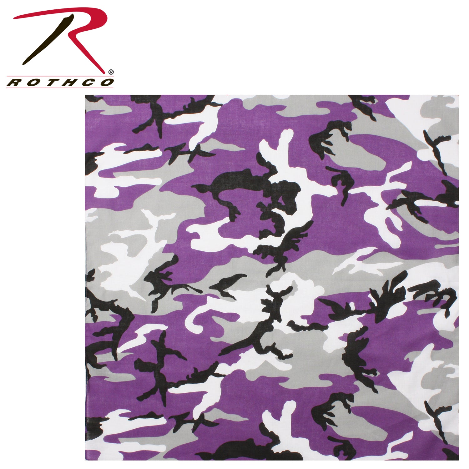 Rothco Colored Camo Bandana Ultra Violet Camo - Versatile 22x22 inch Cotton Tactical Accessory