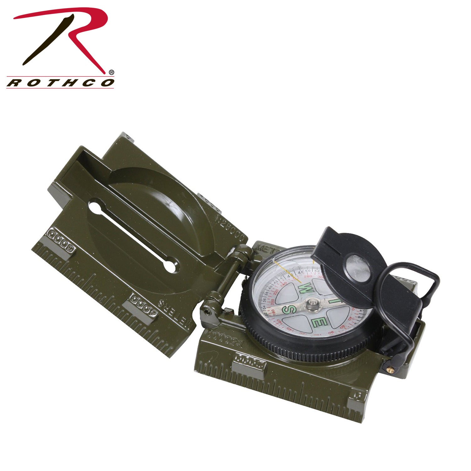 Rothco Military Marching Compass with LED Light Olive Drab - Durable Outdoor Navigation Tool