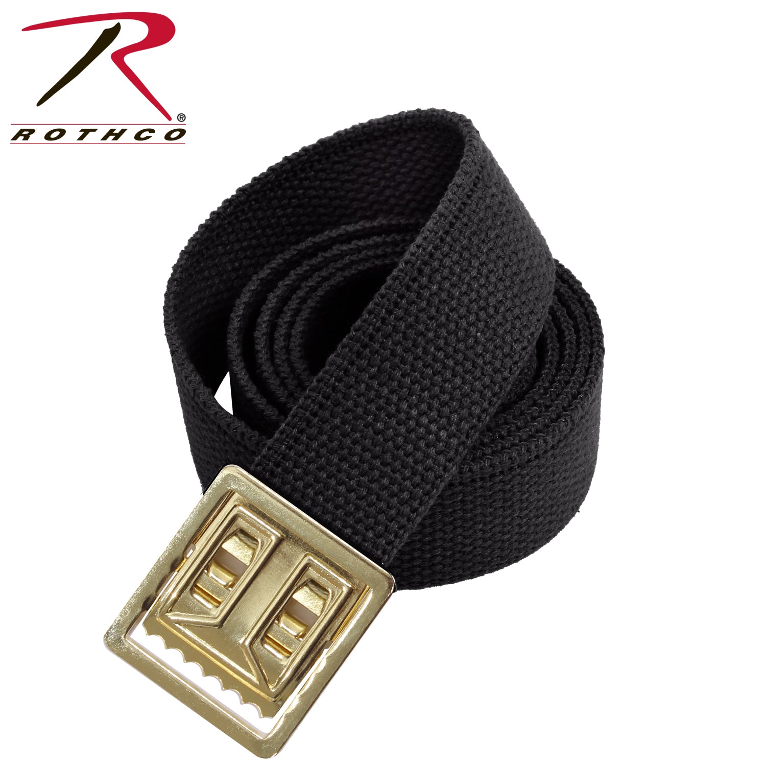 Rothco Military Web Belt with Open Face Buckle - Black, 54 Inches