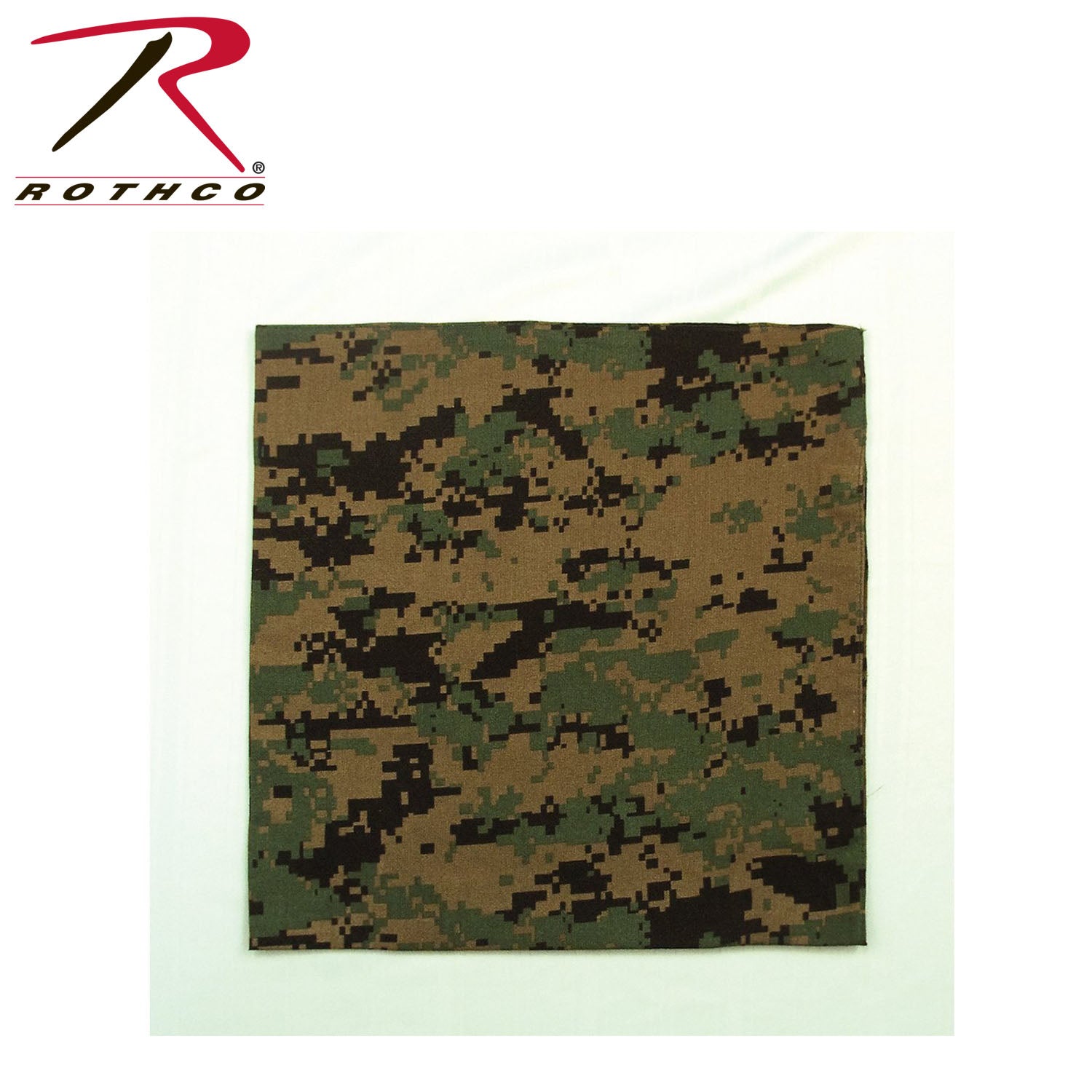 Rothco Large Digital Camo Bandana Woodland Digital Camo - Versatile 27 x 27 Inch Cotton Headwear