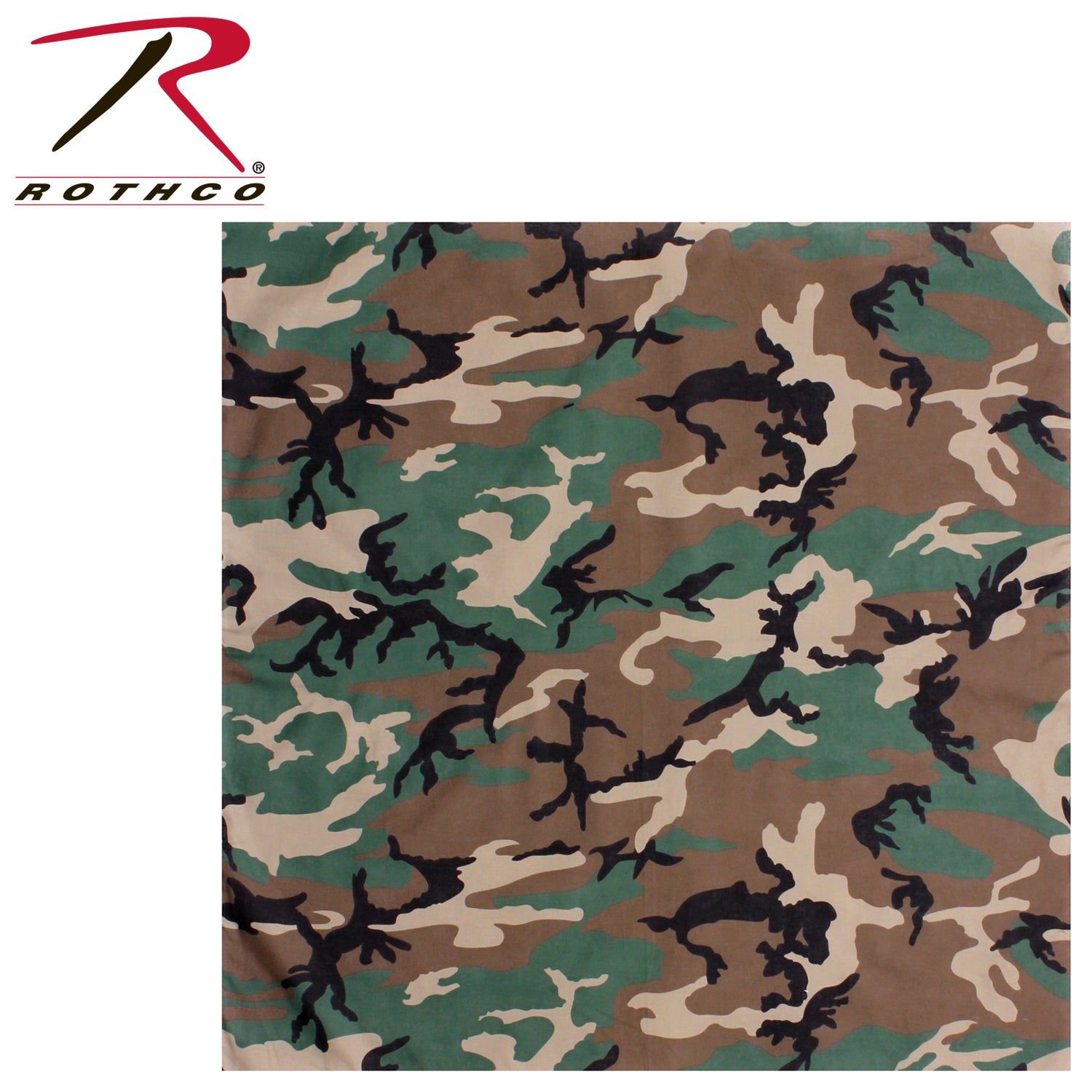 Rothco Large Camo Bandana 27 x 27 Inches in Woodland Camo