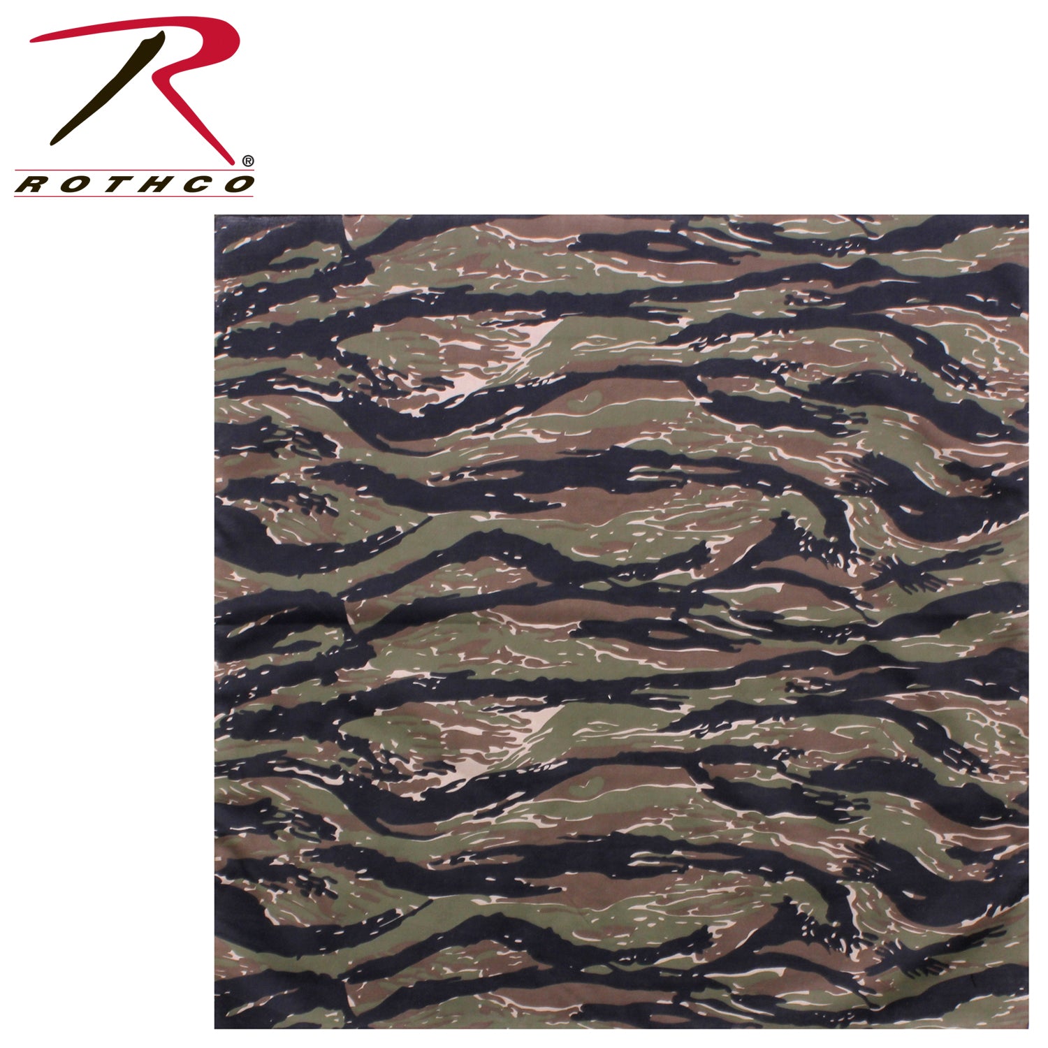 Rothco Large Camo Bandana 27 x 27 Inch Tiger Stripe Camo