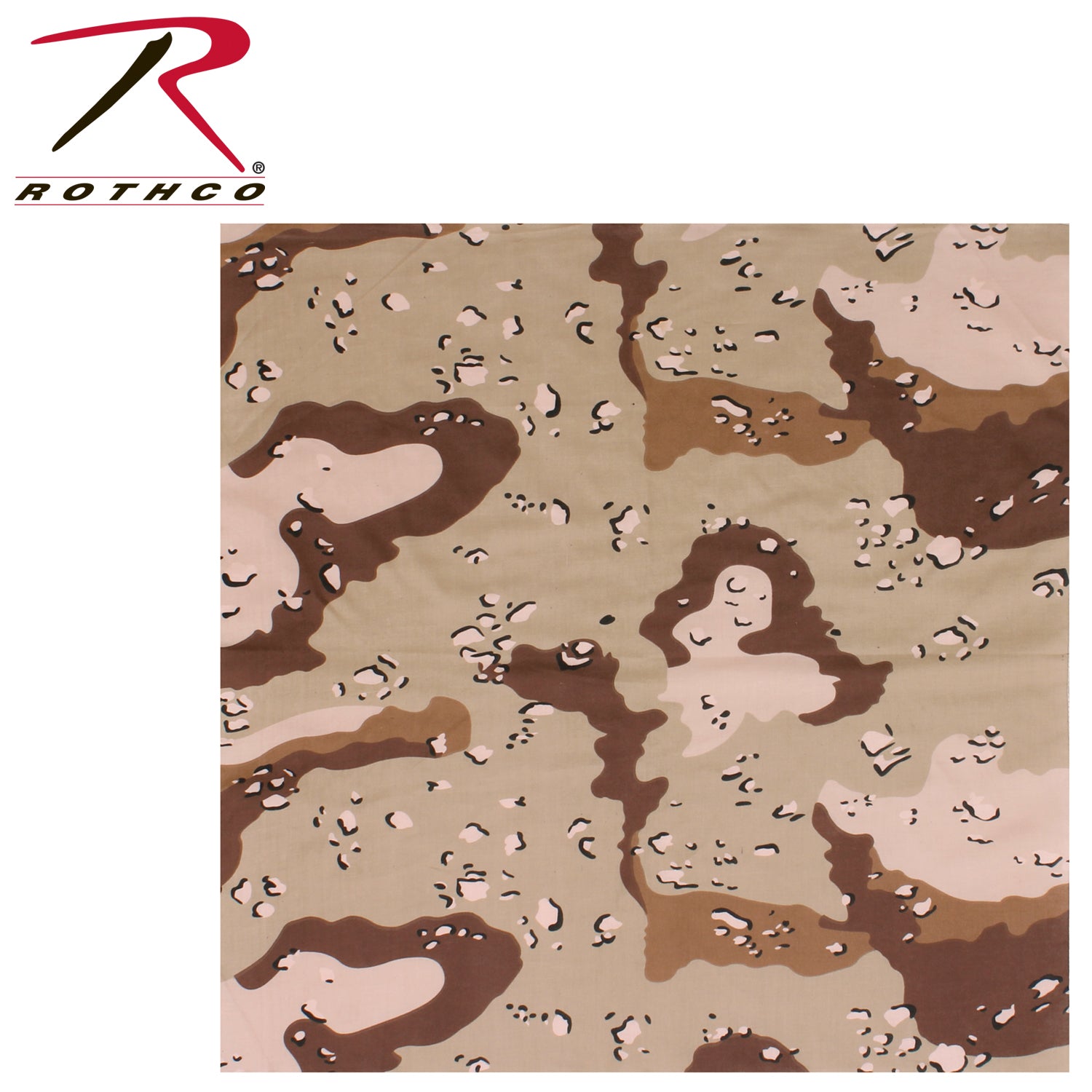 Rothco Large Camo Bandana 27 x 27 Inches - 6-Color Desert Camo