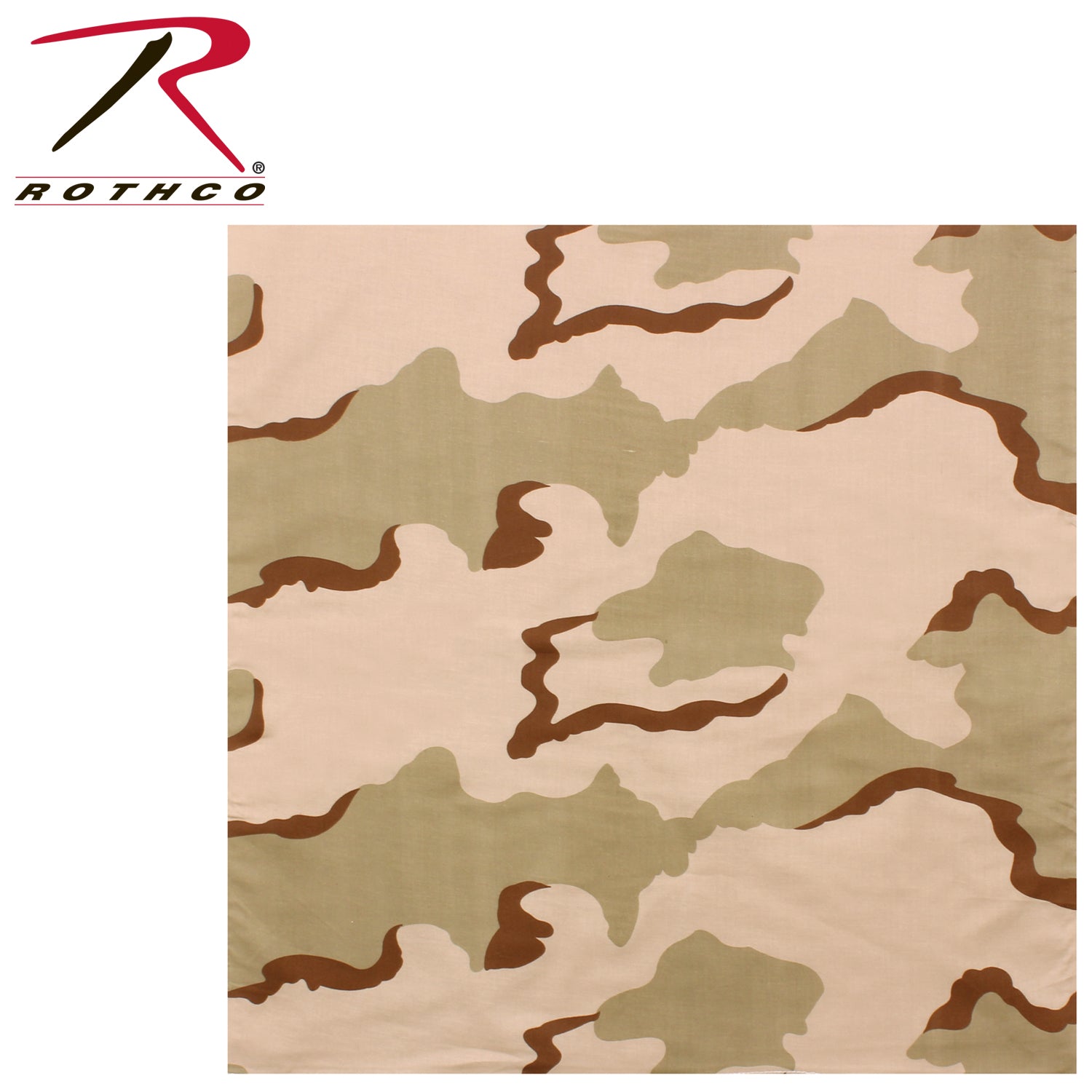 Rothco Large Camo Bandana 27 x 27 Inch Tri-Color Desert Camo