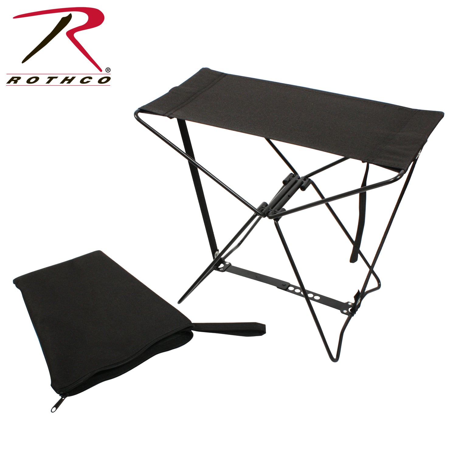 Rothco Folding Camp Stool Black – Compact Portable Seating for Camping, Backpacking, and Outdoor Events