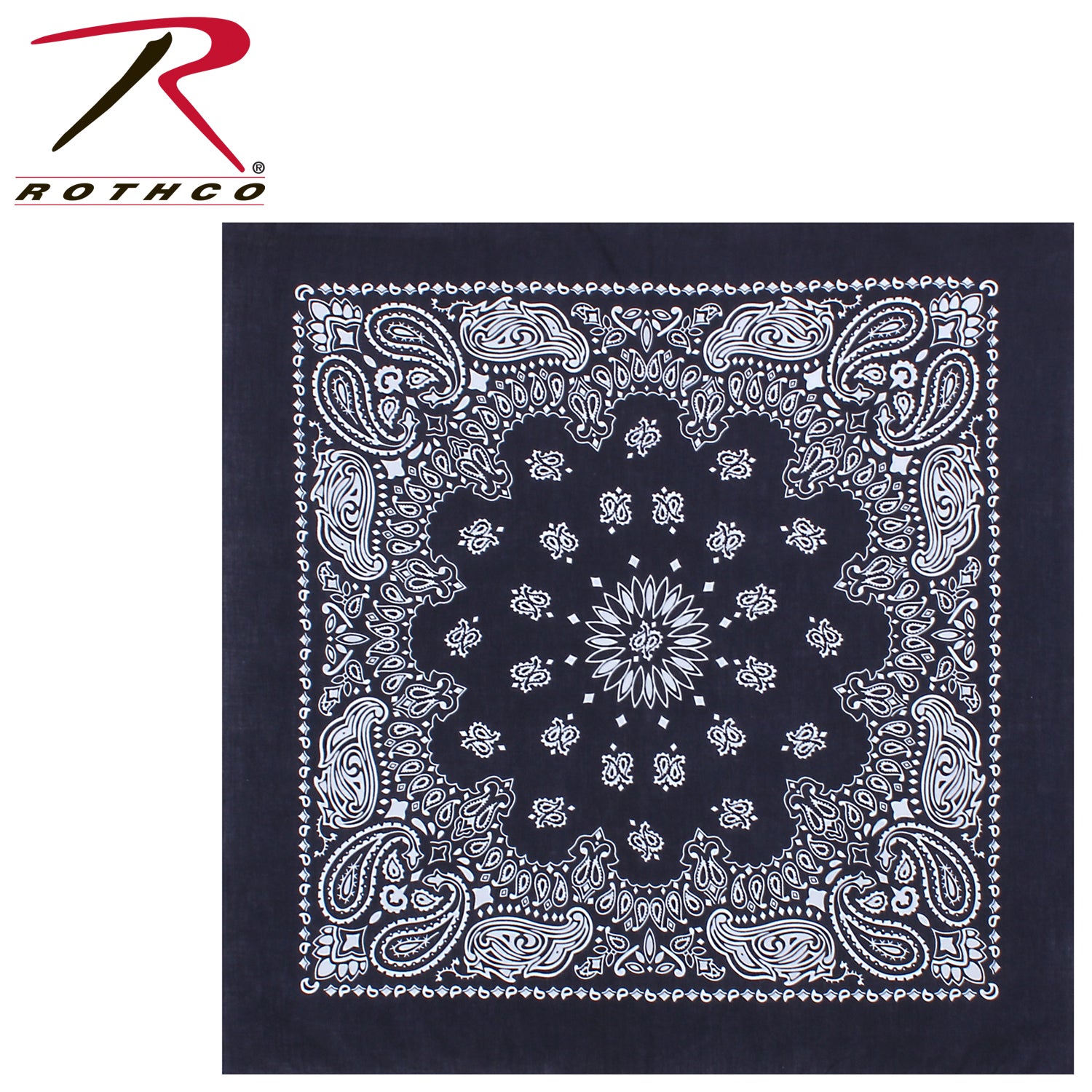 Rothco Trainmen Paisley Bandana – Extra-Large 27 x 27 Inches in Navy Blue