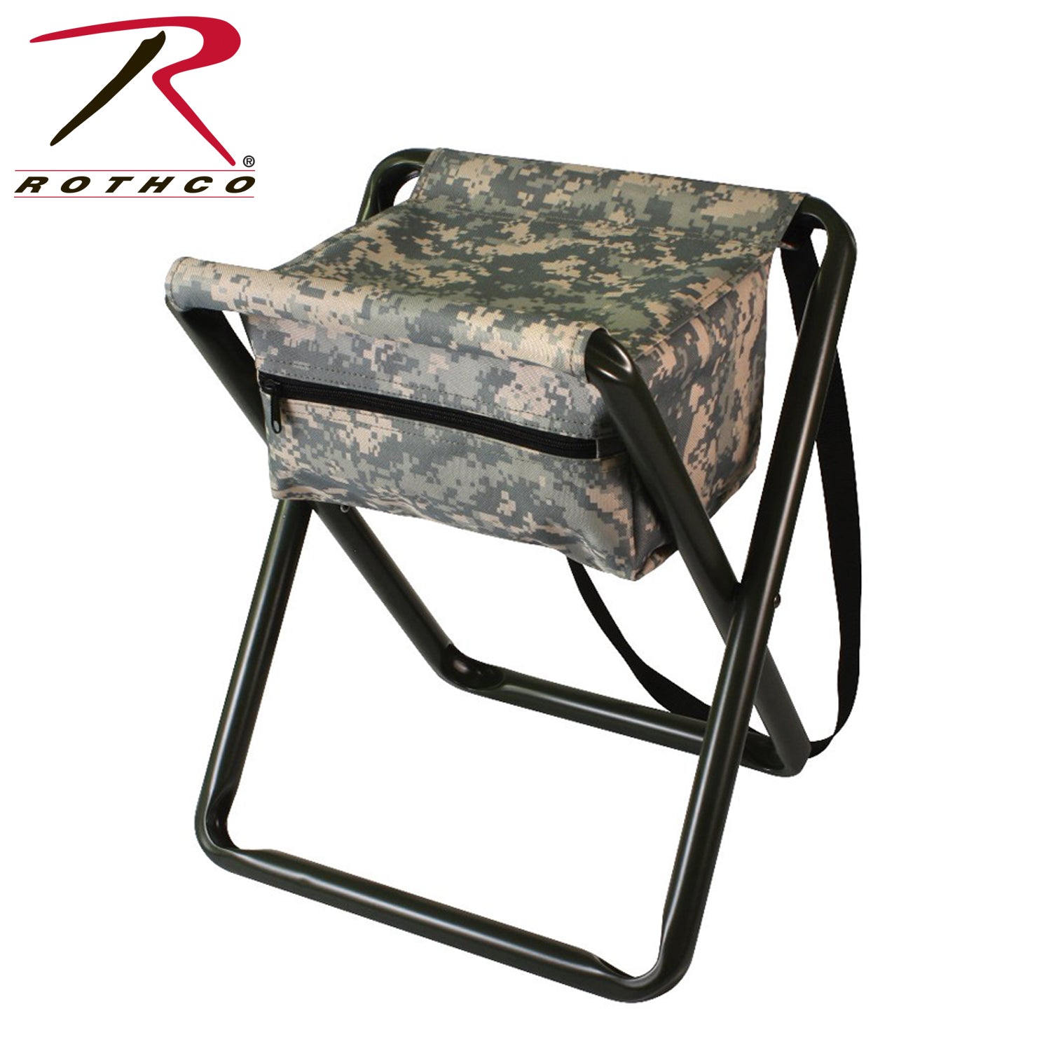 Rothco Deluxe Folding Stool with Pouch in ACU Digital Camo – Compact and Durable Outdoor Seat
