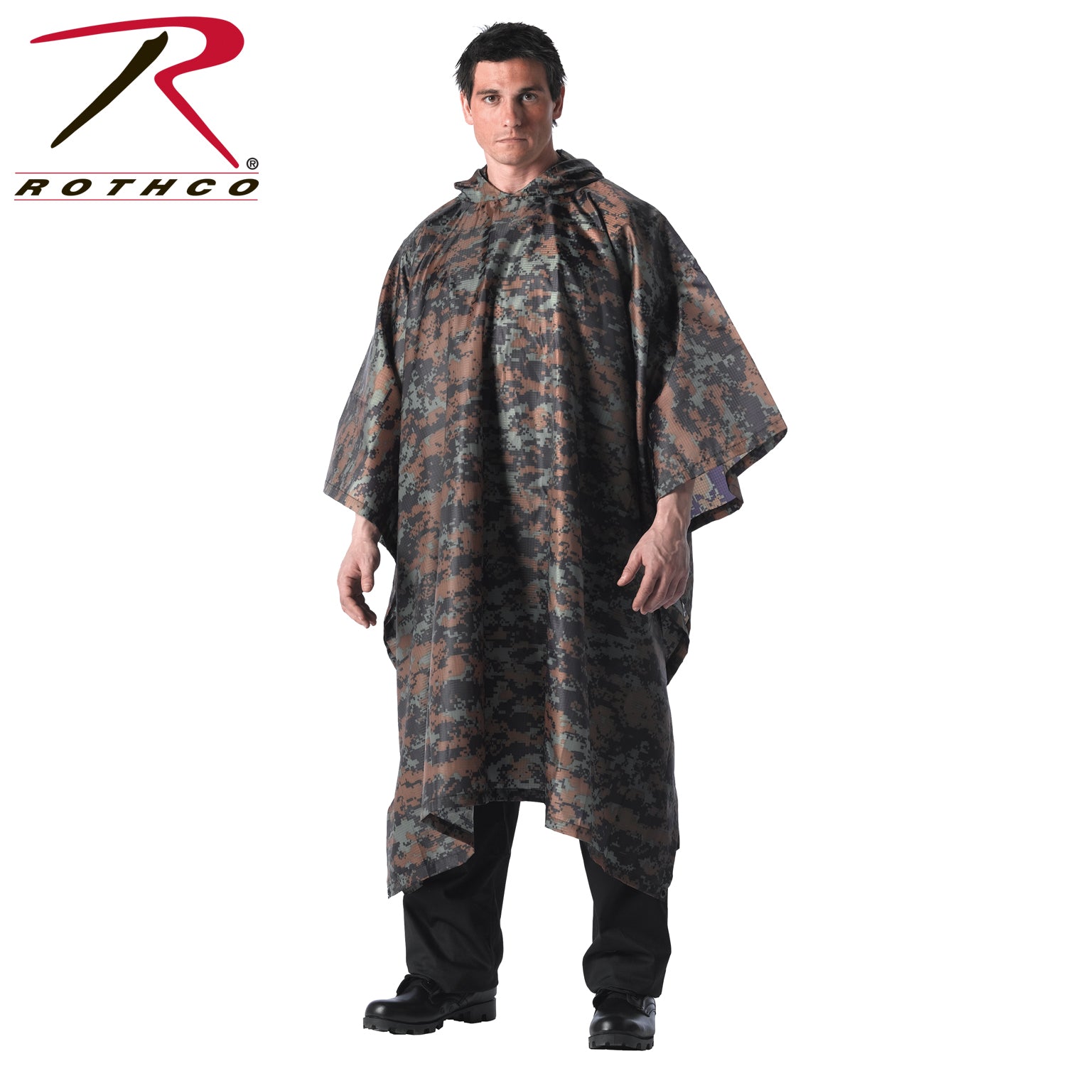 Rothco G.I. Type Rip-Stop Poncho in Woodland Digital Camo