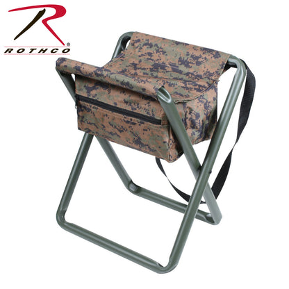 Rothco Deluxe Folding Stool with Pouch in Woodland Digital Camo, Part Number 4556