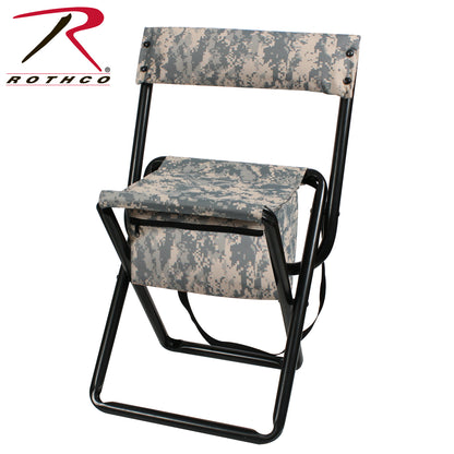 Rothco Deluxe Folding Stool with Pouch in ACU Digital Camo – Portable Camping and Outdoor Seat