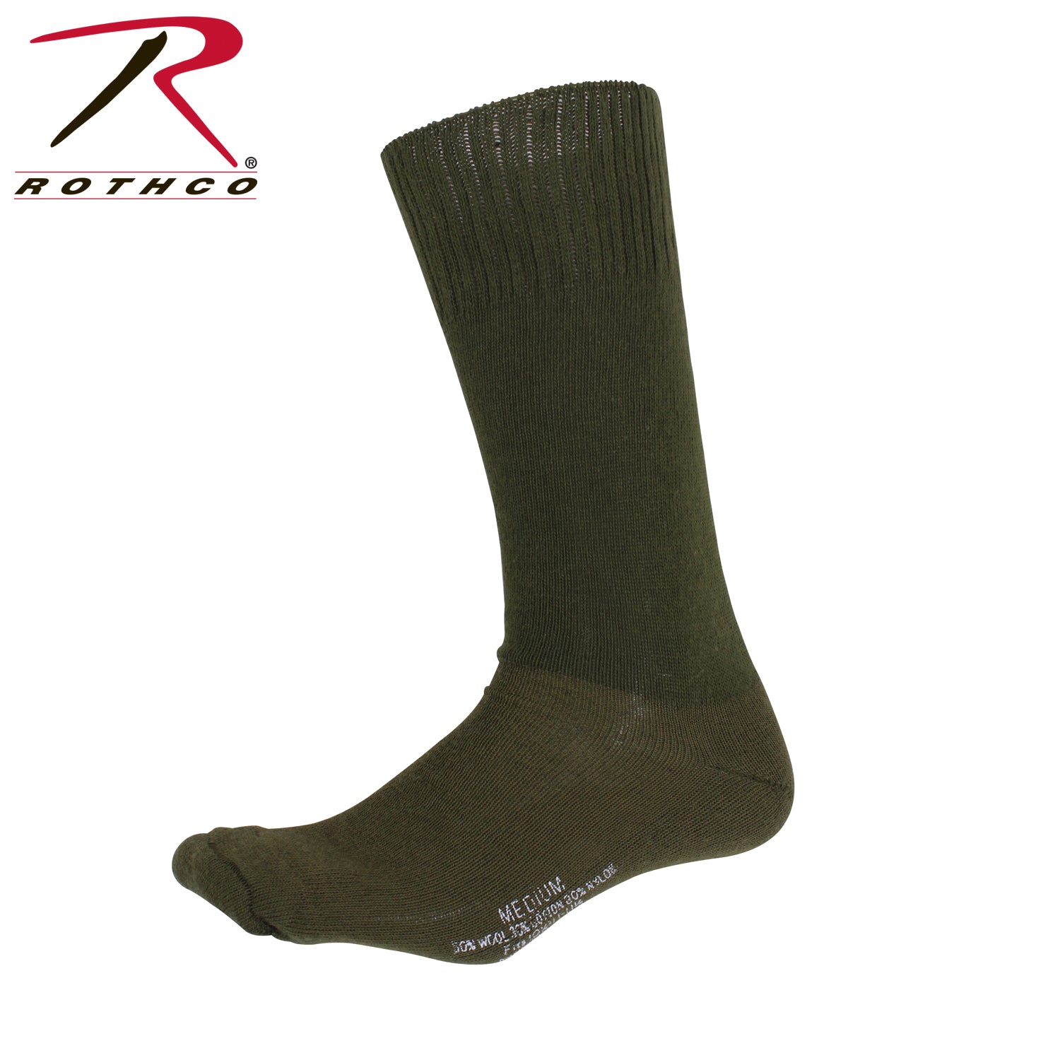 Rothco G.I. Type Cushion Sole Socks in Olive Drab, Size M