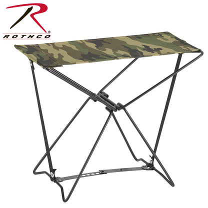 Rothco Folding Camp Stool Woodland Camo - Compact Portable Seat for Camping, Backpacking, and Outdoor Events
