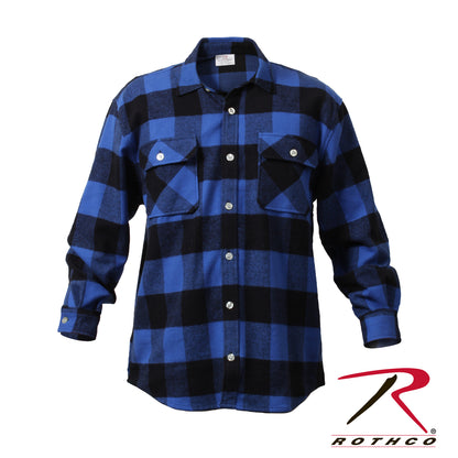 Rothco Extra Heavyweight Buffalo Plaid Flannel Shirt in Blue Plaid, Size M