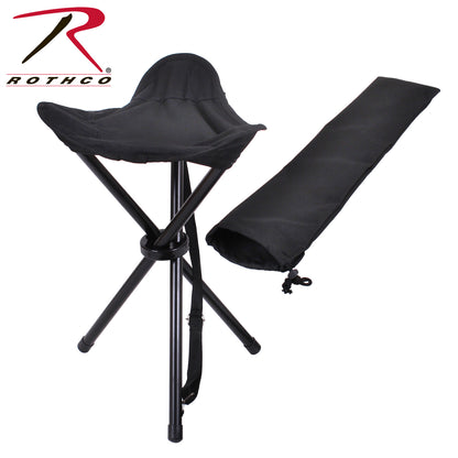 Rothco Collapsible Stool with Carry Strap – Black, Part Number 4584