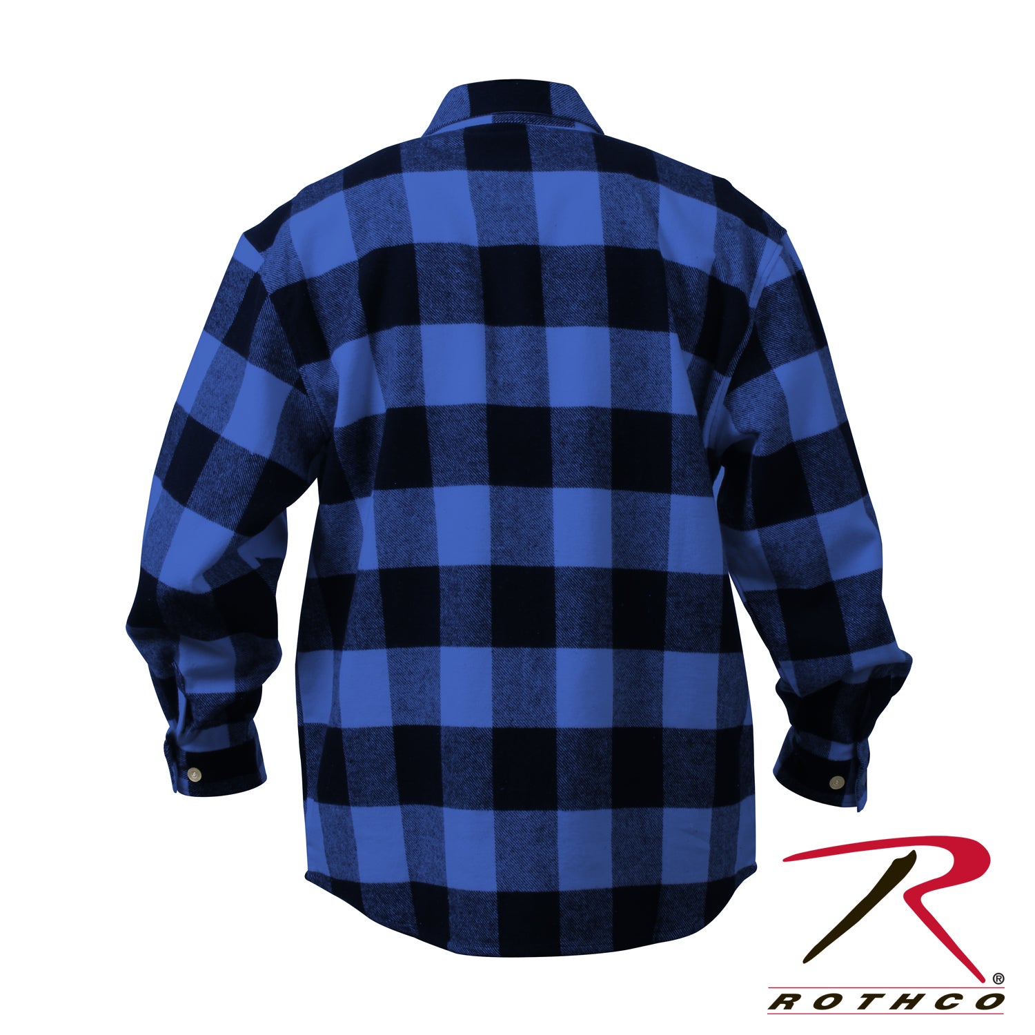 Rothco Extra Heavyweight Buffalo Plaid Flannel Shirt in Blue Plaid, Size M