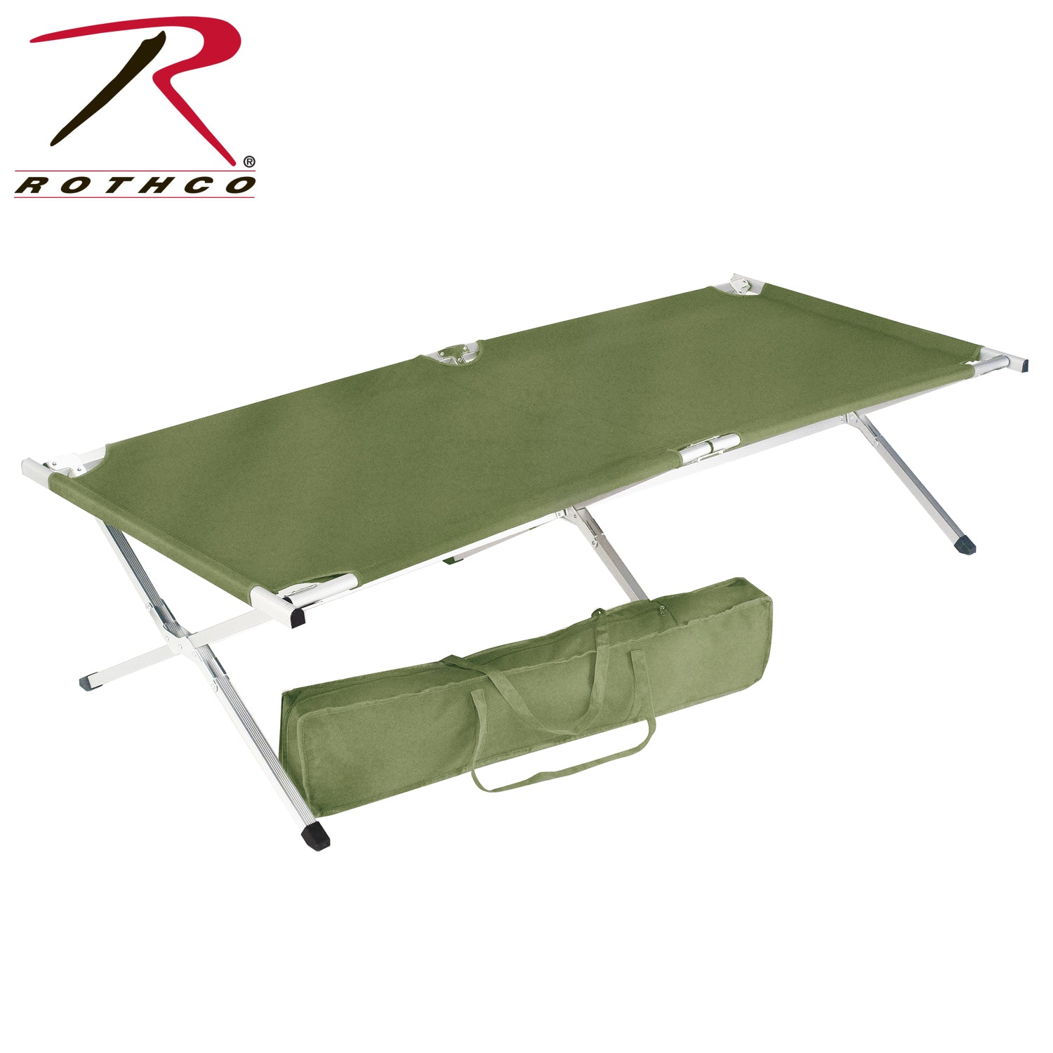 Rothco G.I. Type Oversized Folding Cot - Heavy-Duty Aluminum Frame with 300 lbs Capacity