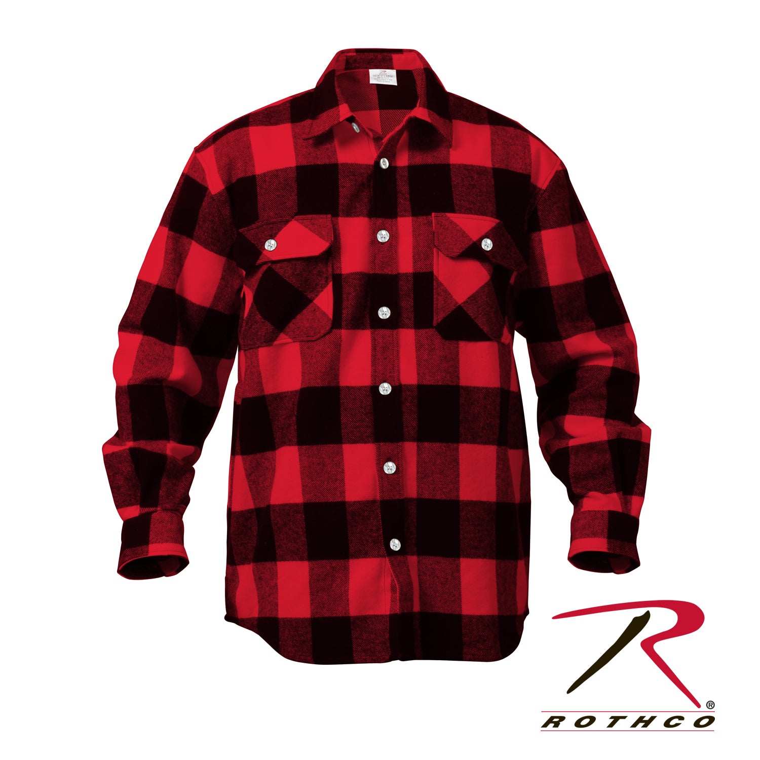 Rothco Extra Heavyweight Buffalo Plaid Flannel Shirt in Red Plaid, Size Large