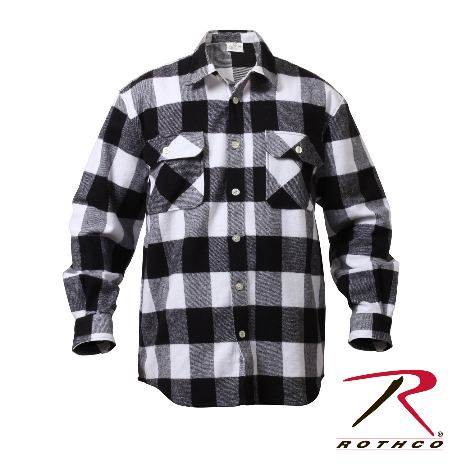 Rothco Extra Heavyweight Buffalo Plaid Flannel Shirt in White Plaid, Size M