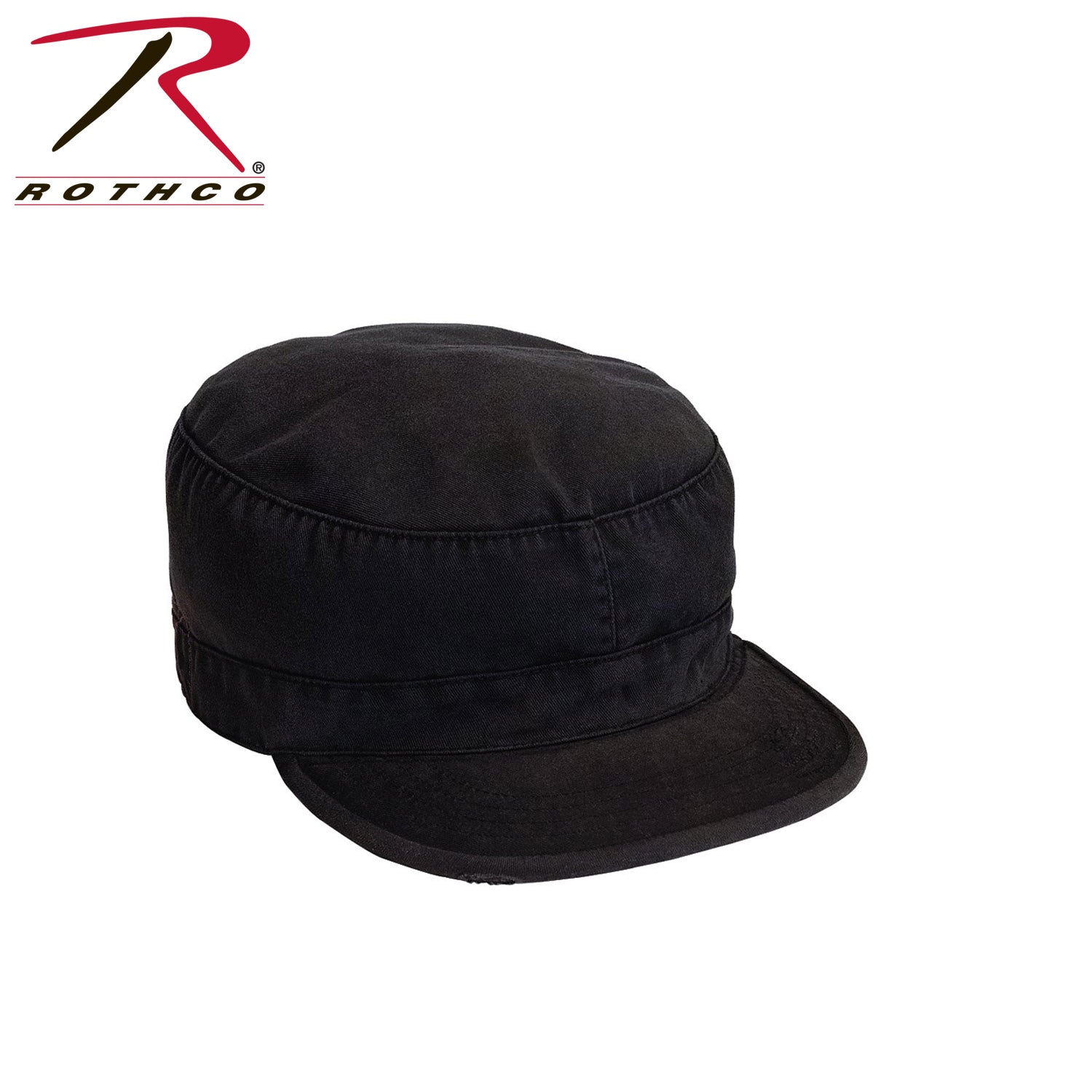 Rothco Vintage Fatigue Cap Black Size M - Classic 1960s Inspired Military Style Hat