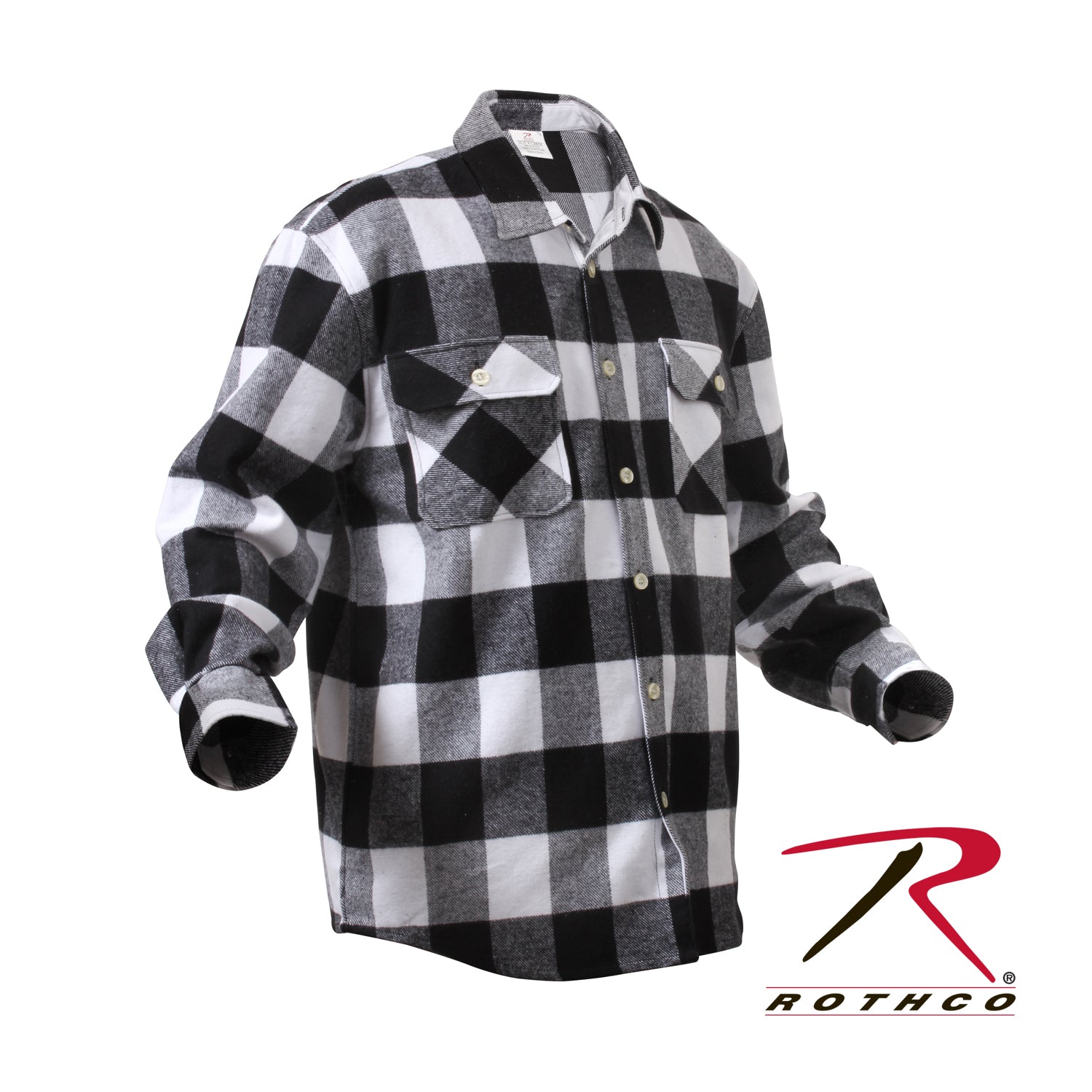 Rothco Extra Heavyweight Buffalo Plaid Flannel Shirt White Plaid Size 3XL