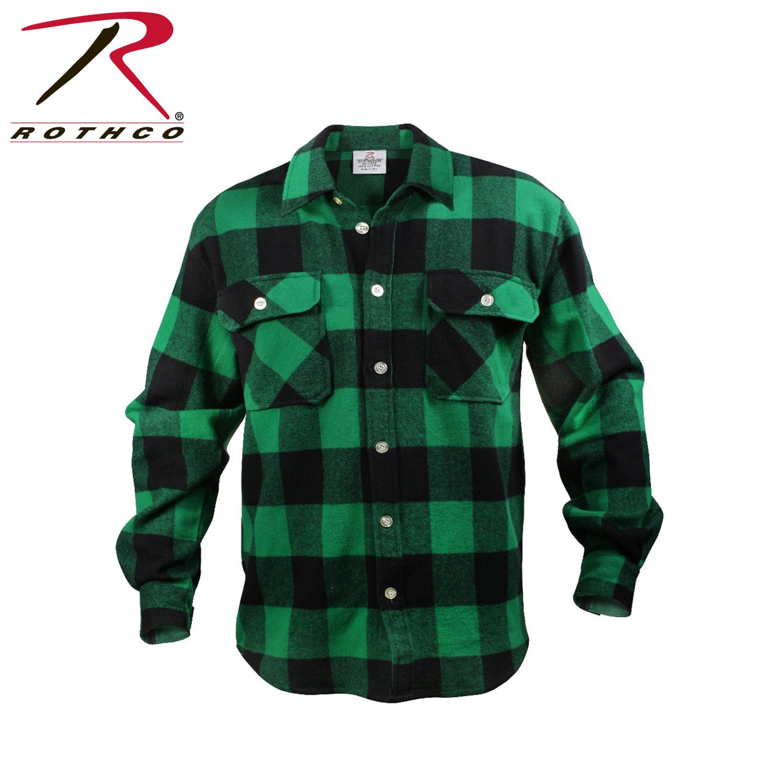 Rothco Extra Heavyweight Green Plaid Buffalo Flannel Shirt Size 2XL