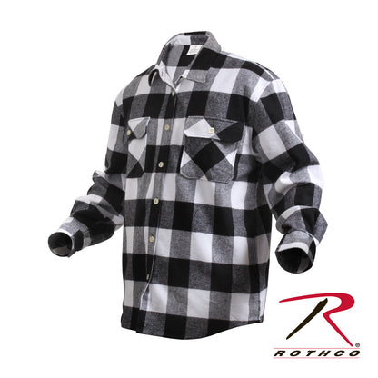 Rothco Extra Heavyweight Buffalo Plaid Flannel Shirt White Plaid Size 3XL