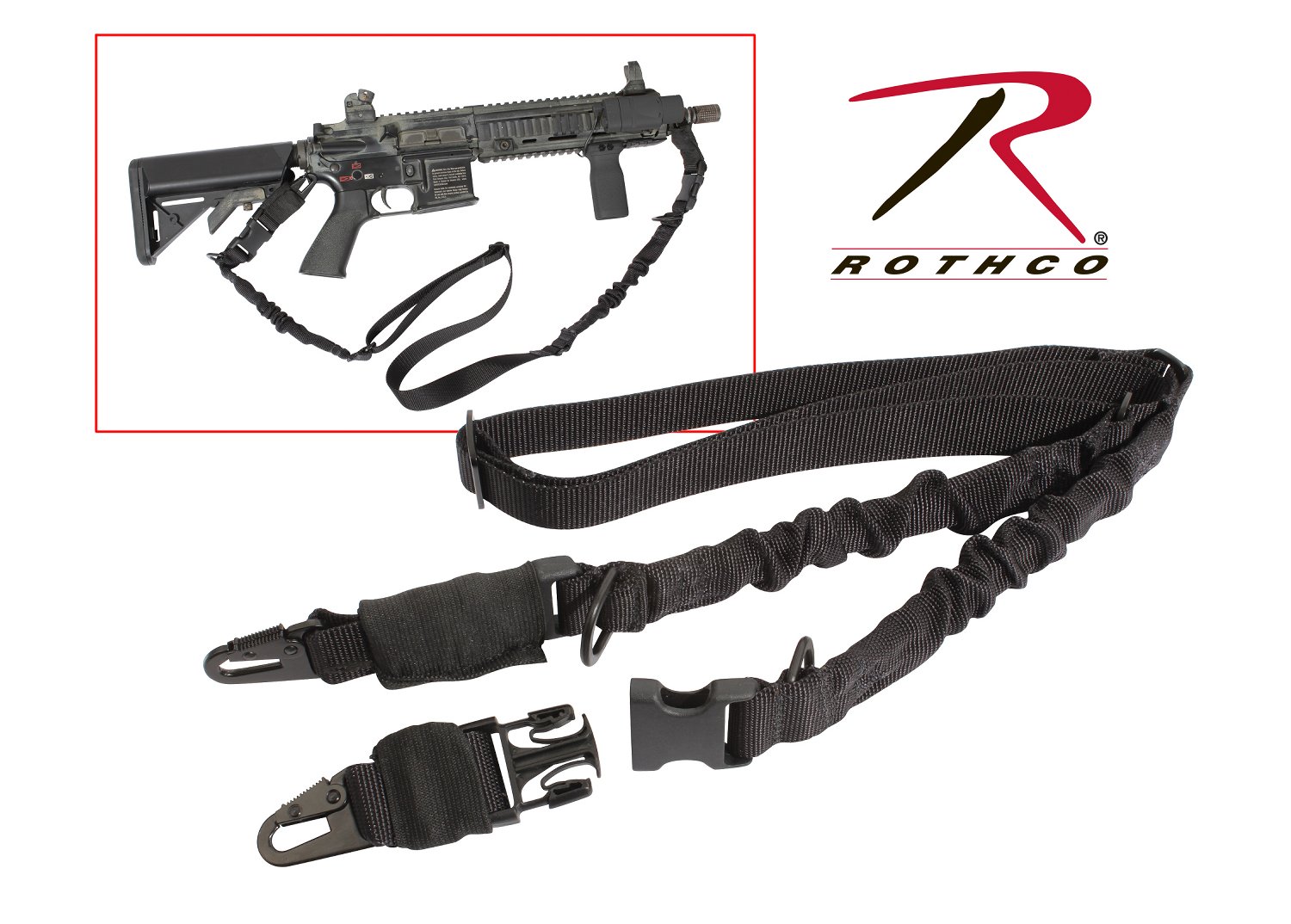 Rothco 2-Point Tactical Sling Black – Versatile Shooting Accessory for Military and Airsoft